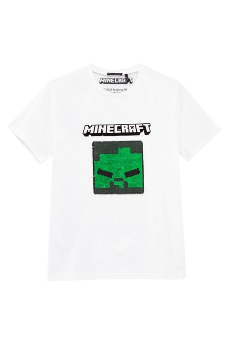 BOYS’ WHITE T-SHIRT WITH MINECRAFT REVERSIBLE SEQUINS 3