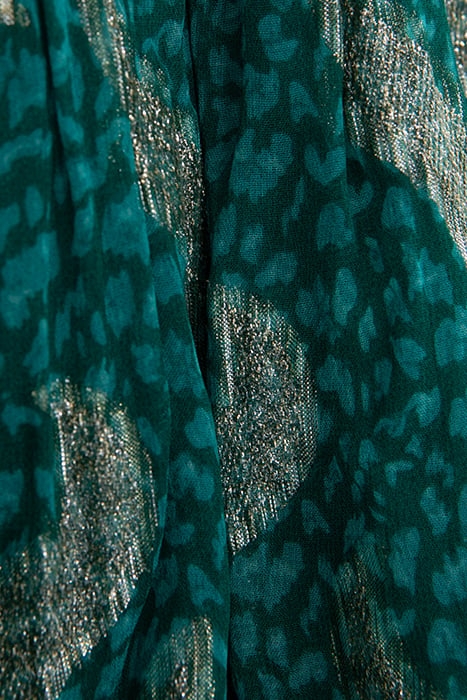 GIRLS’ GREEN SHORT SKIRT WITH SPARKLING PEACOCK PRINT 6