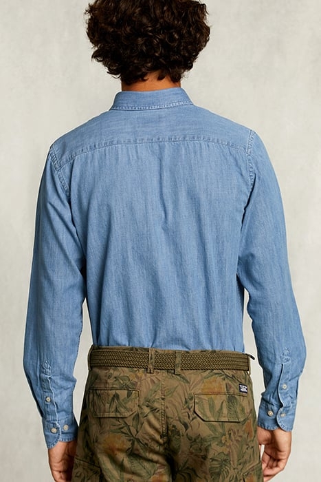 CUSTOM FIT JEANS SHIRT LT BLEACH DENIM 2