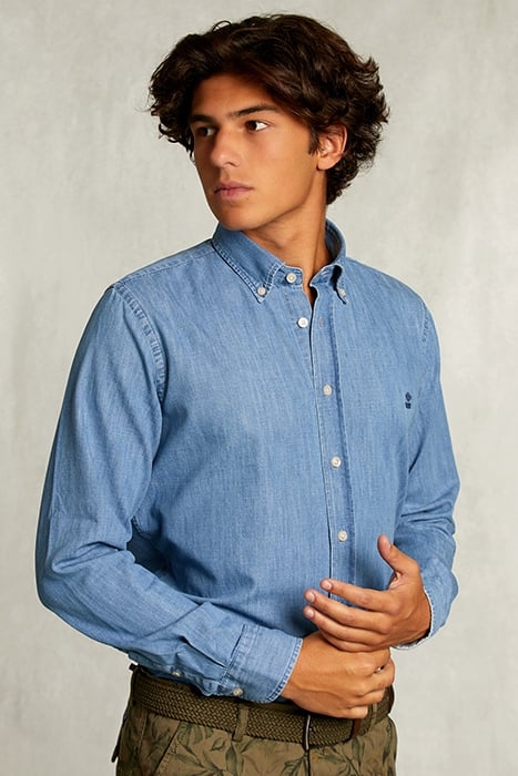 CUSTOM FIT JEANS SHIRT LT BLEACH DENIM 1