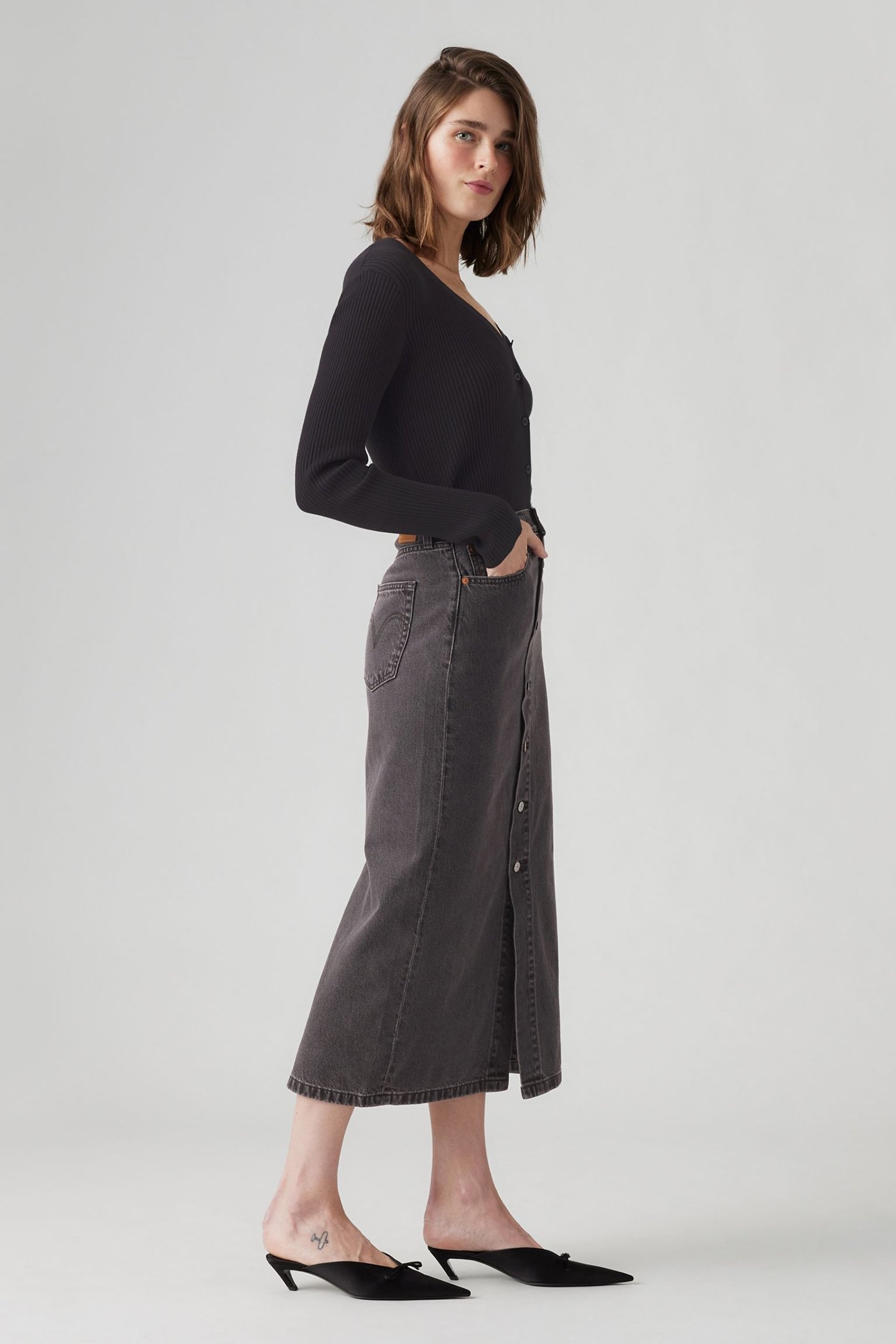 BUTTON MIDI SKIRT 7