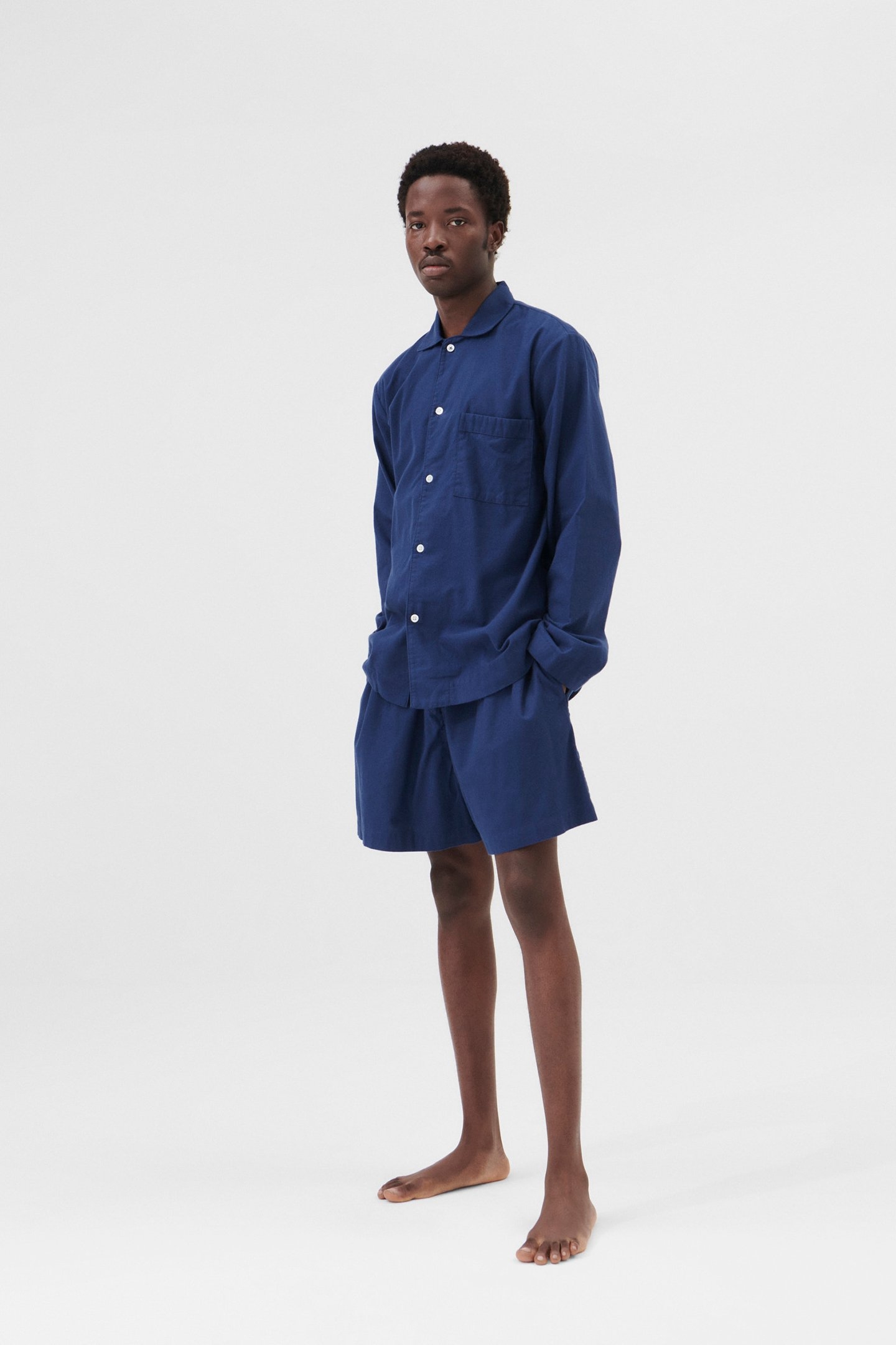 UNISEX FLANNEL, PYJAMAS SHIRT SILENT BLUE 1