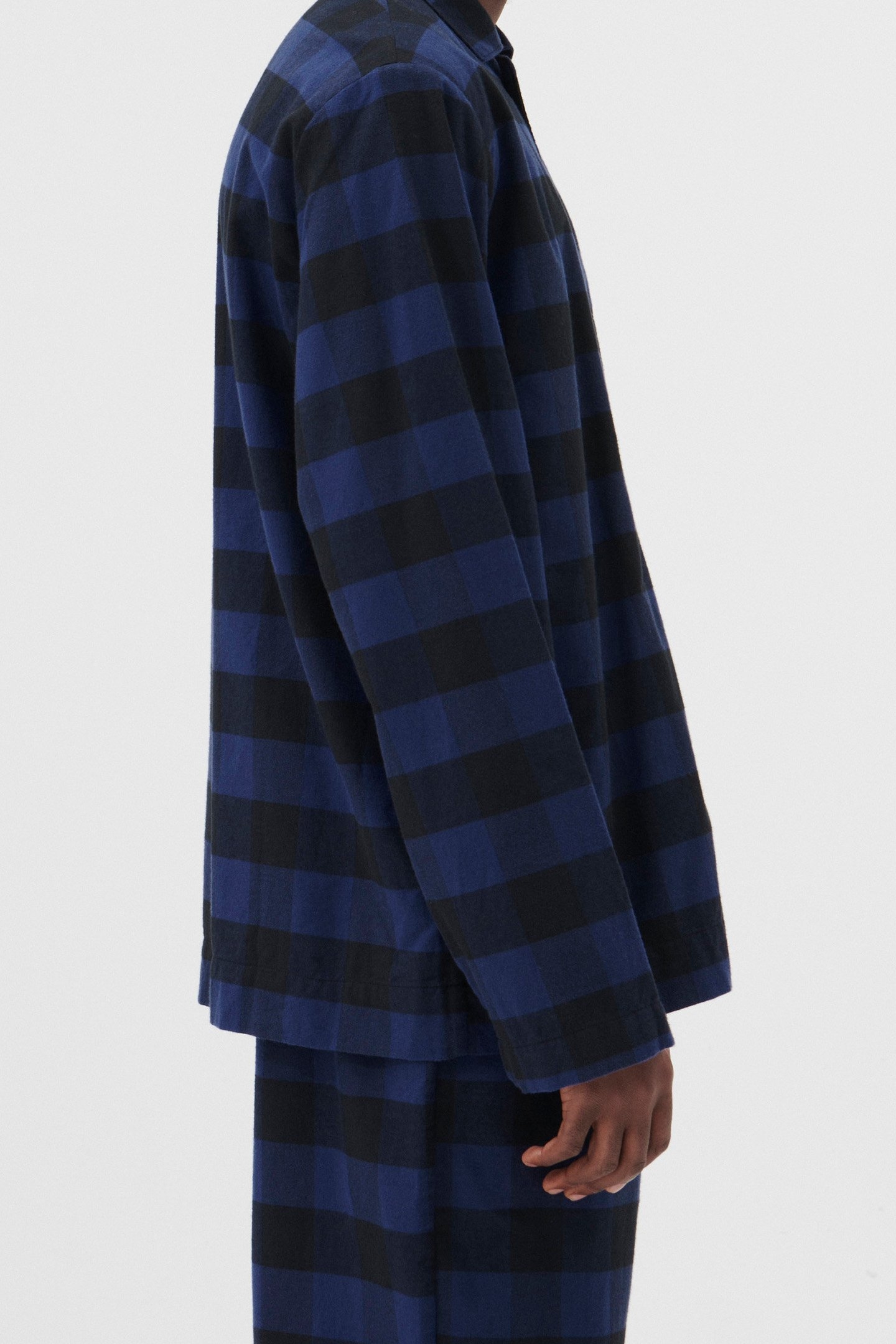 UNISEX FLANNEL, PYJAMAS SHIRT BLUE GINGHAM 1