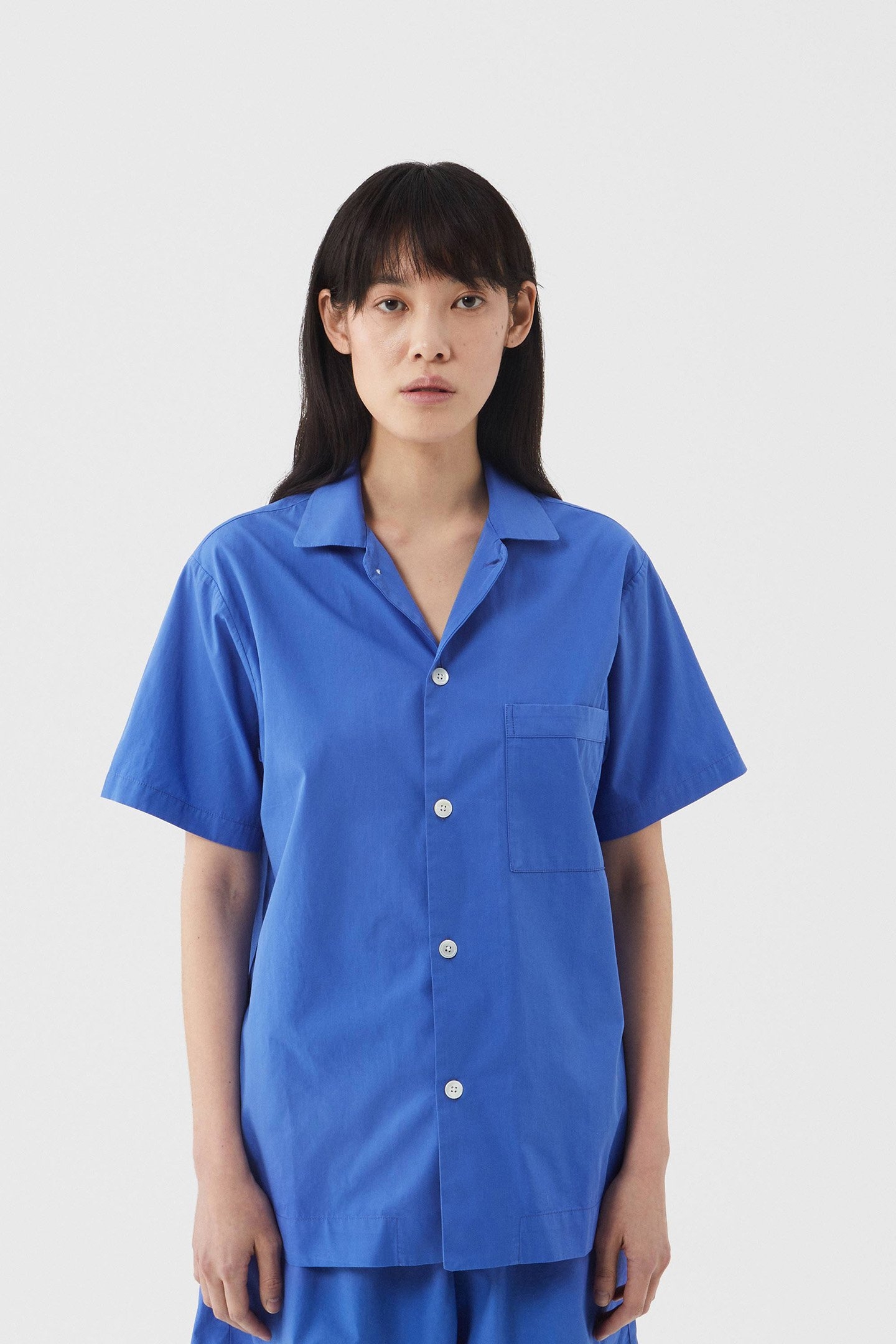 UNISEX POPLIN, SHORT SLEEVE SHIRT ROYAL BLUE 1