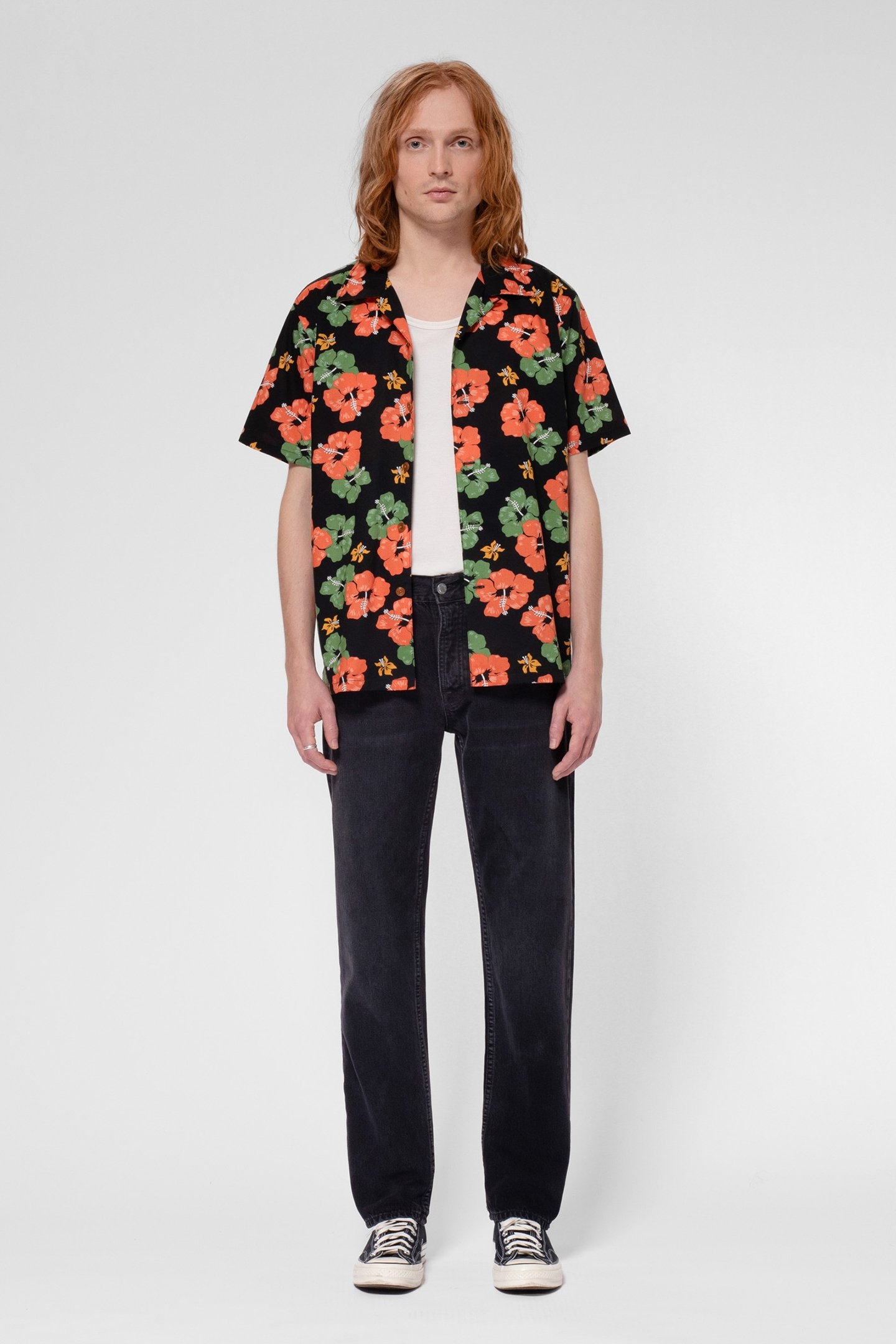 ARVID FLOWER HAWAII SHIRT BLACK 1