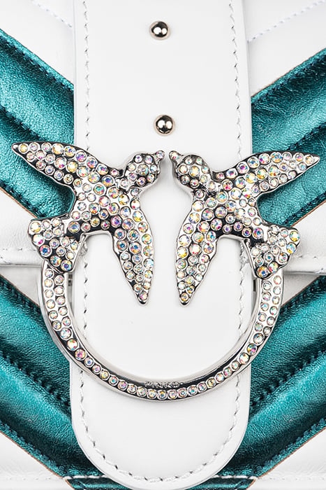 LOVE ONE MINI CL NAPPA CON INS AQUAMARINE GREEN/WHITE-SHINY 5