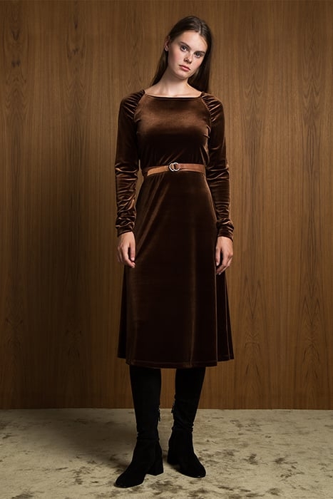 DRESS VELVET/CHOCOLATE BROWN 1
