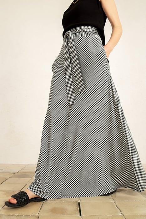 SKIRT TARTAN LONG SKIRT BLACK/ECRU 4