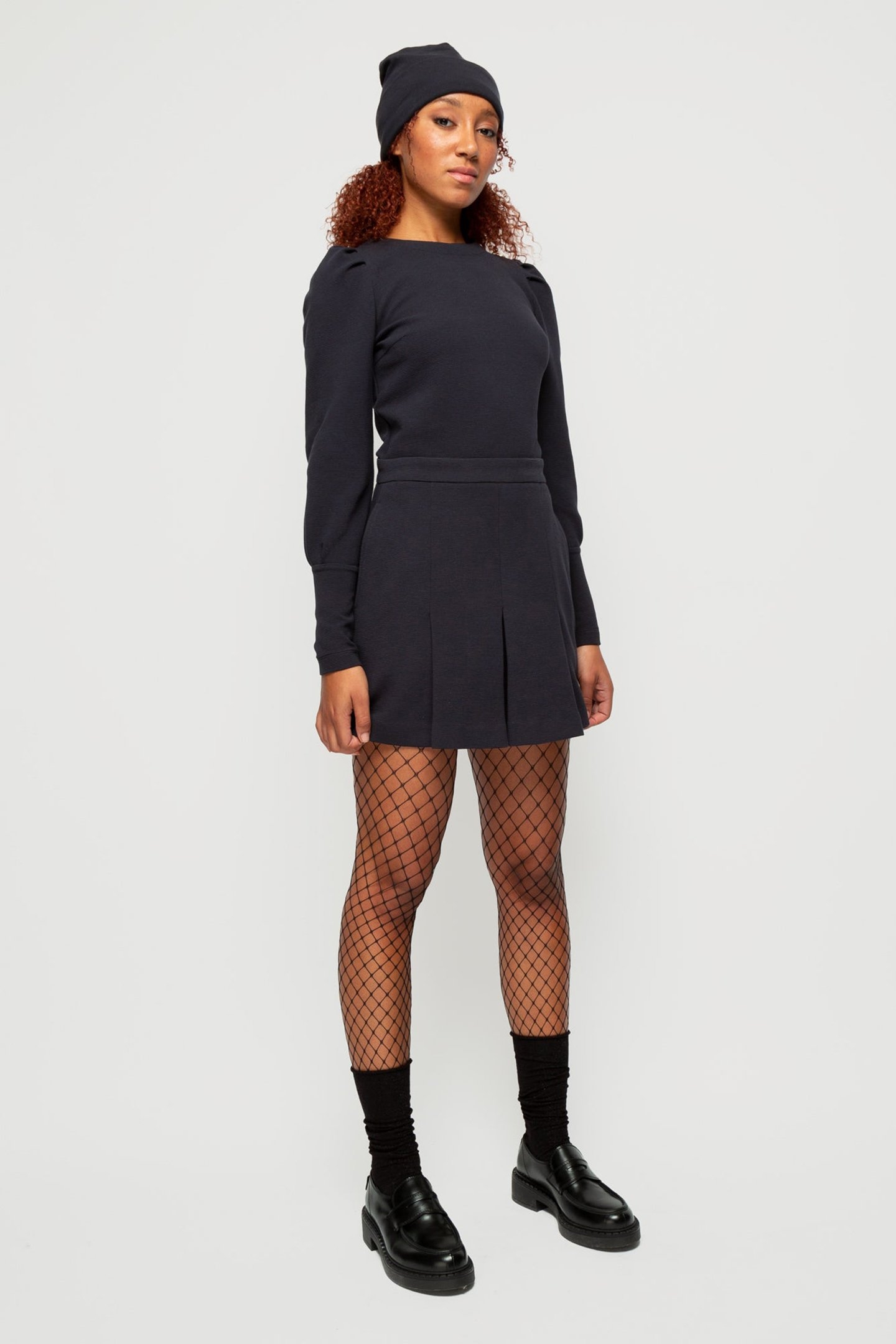 RIBBED PLEAT SKIRT DARK NAVY 4