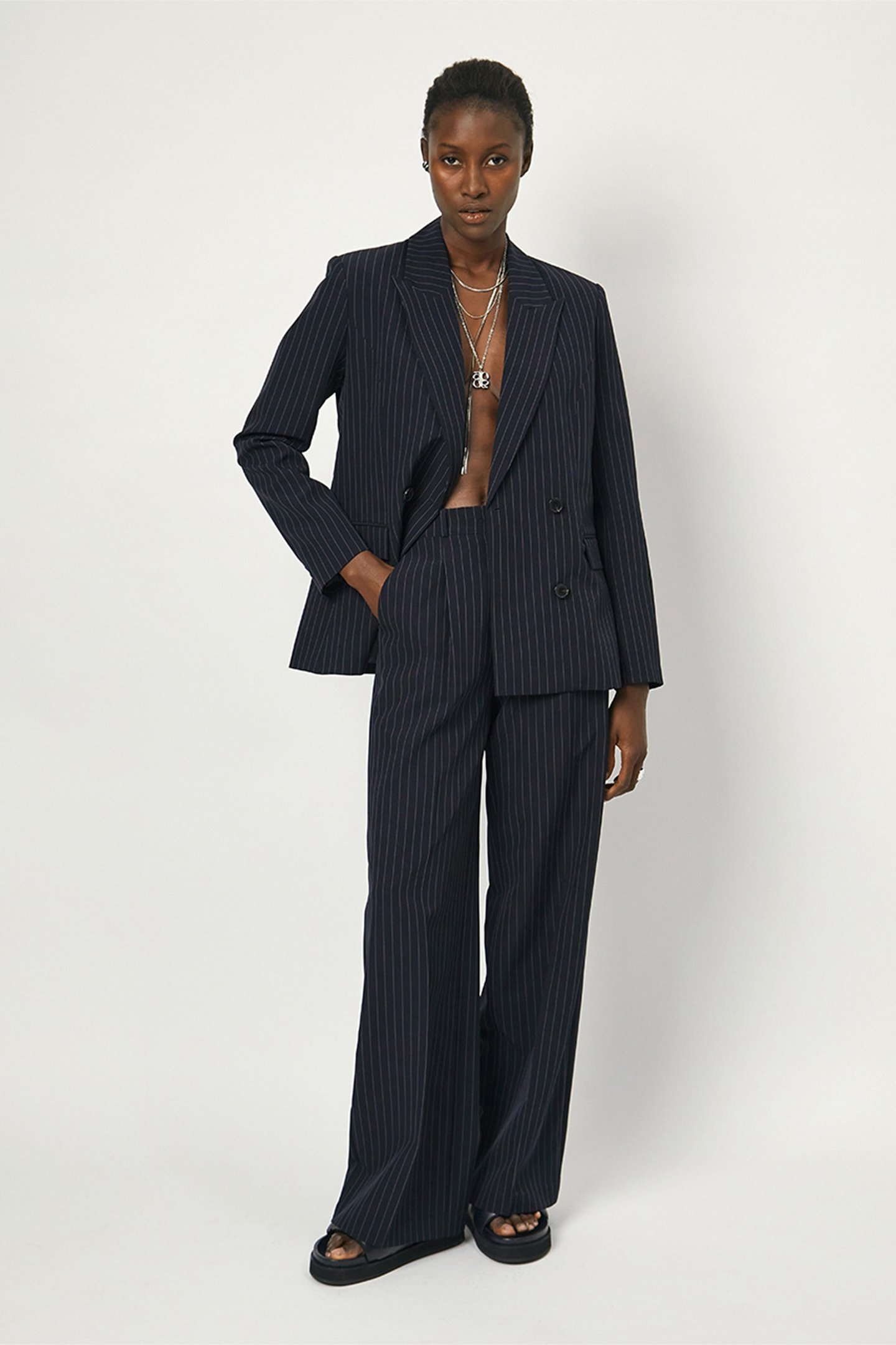 NEIGE PINSTRIPE BLAZER NAVY INK 1