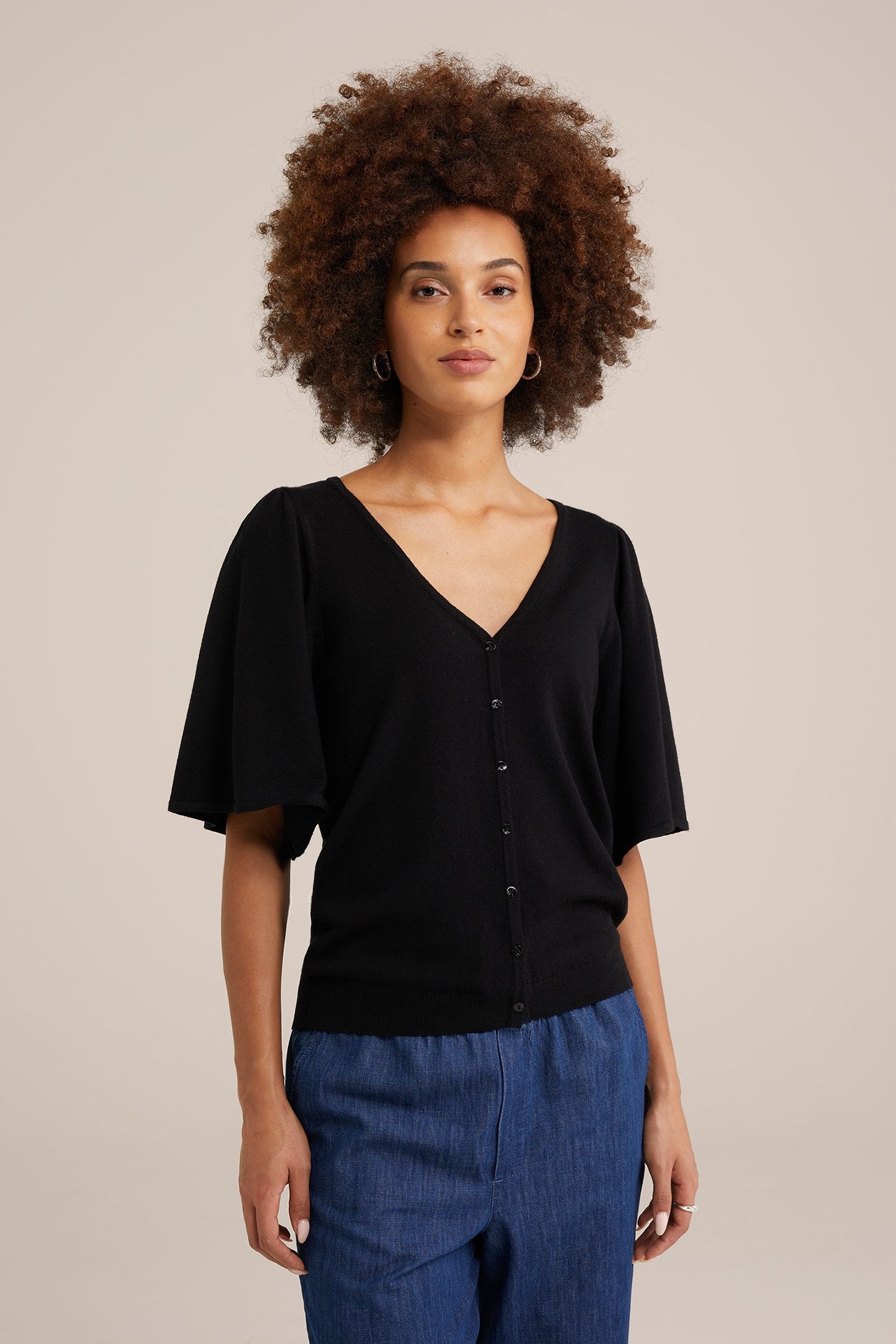 KNITTED CARDIGAN BLACK 1