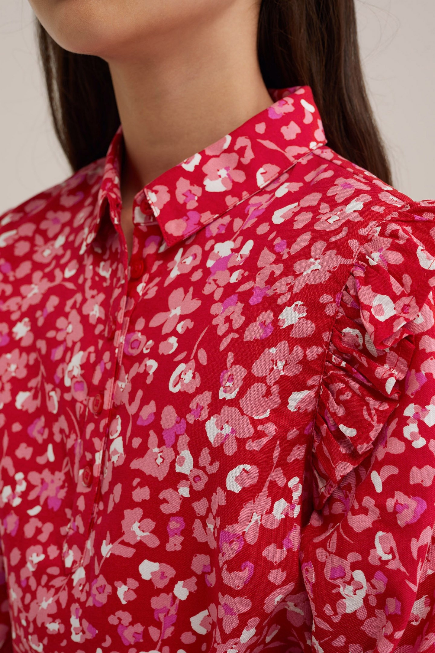 DRESS MID LENGTH BRIGHT RED 5