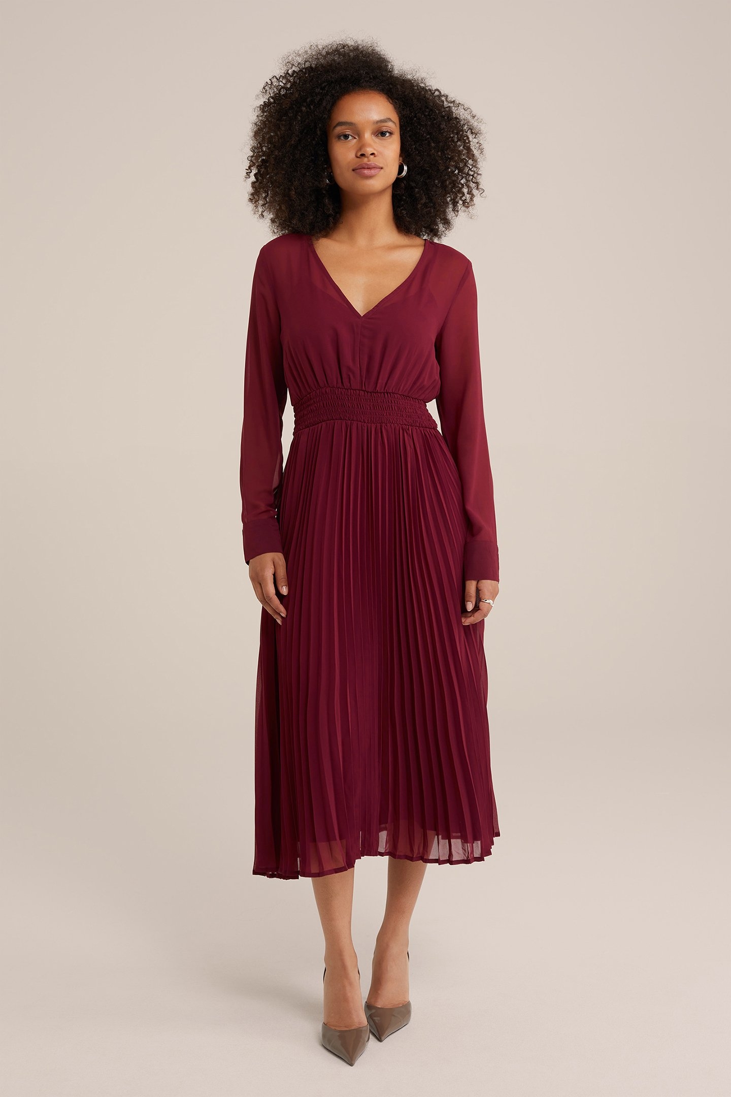 DRESS MID LENGTH VINTAGE RED 1