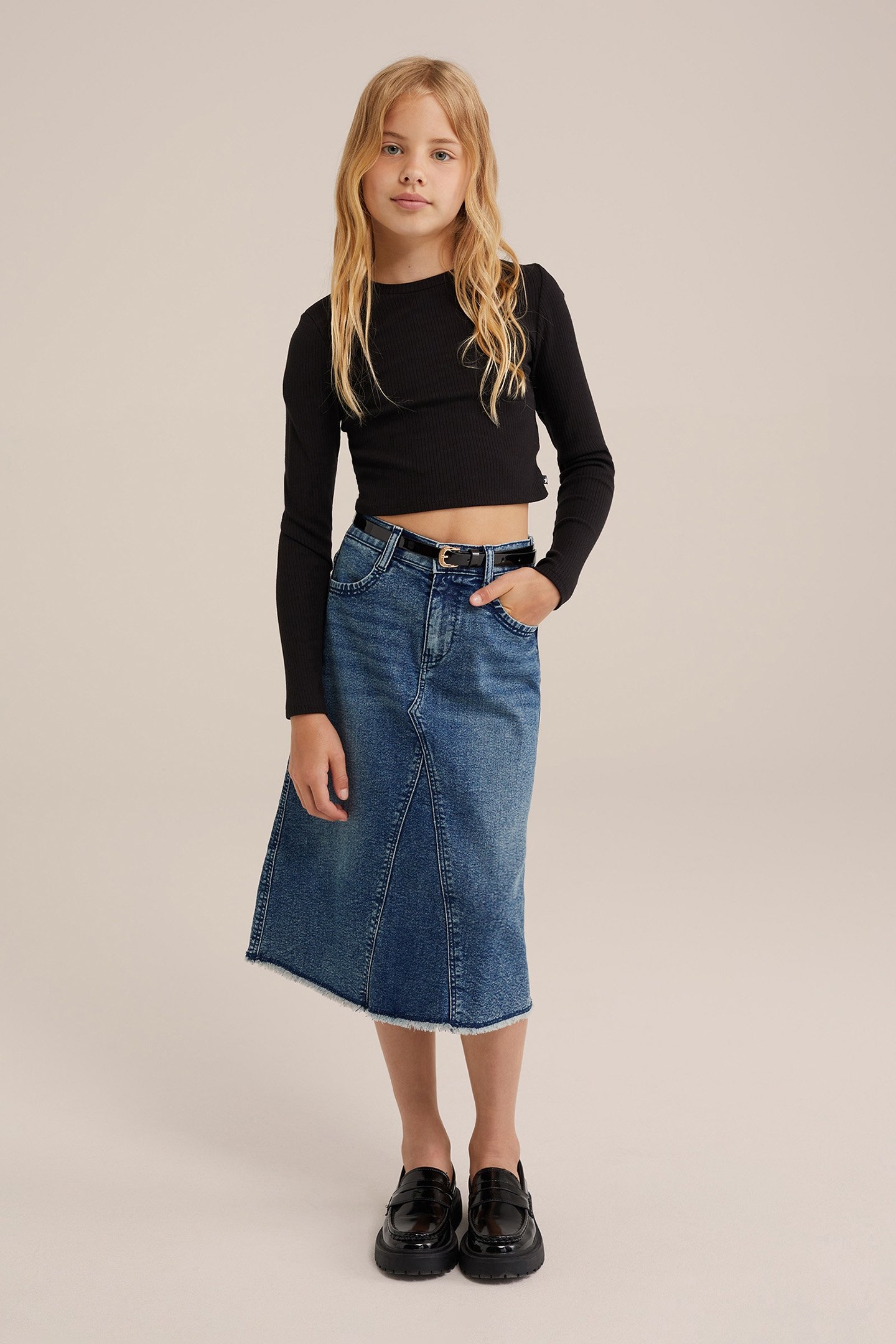 SKIRT MEDIUM LENGTH DARK BLUE 2