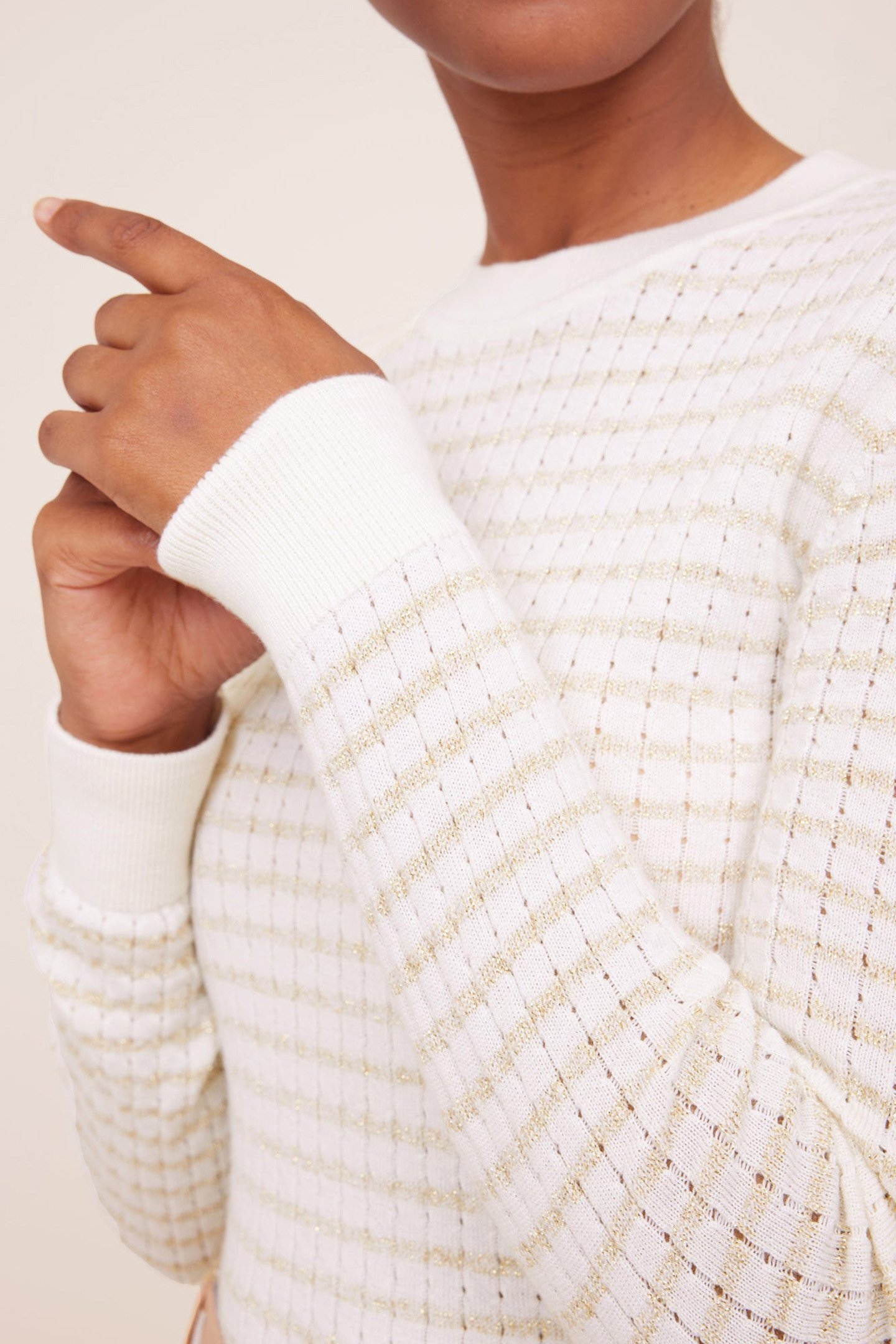 LUREX CREWNECK ECRU 5