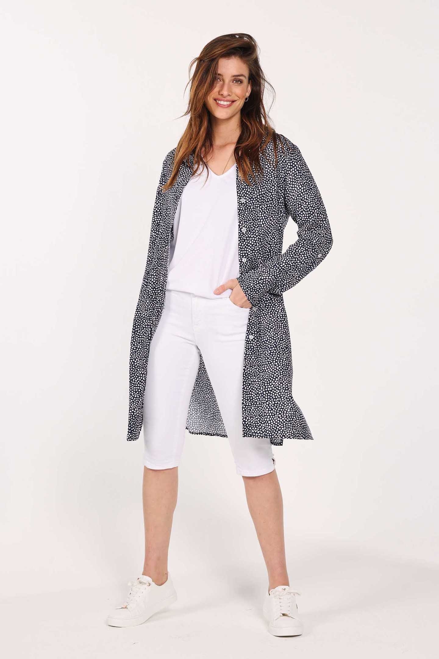 TUNIC CHILL OUT DARKBLUE WITH PETIT BRUSH DOTS PRINT 1