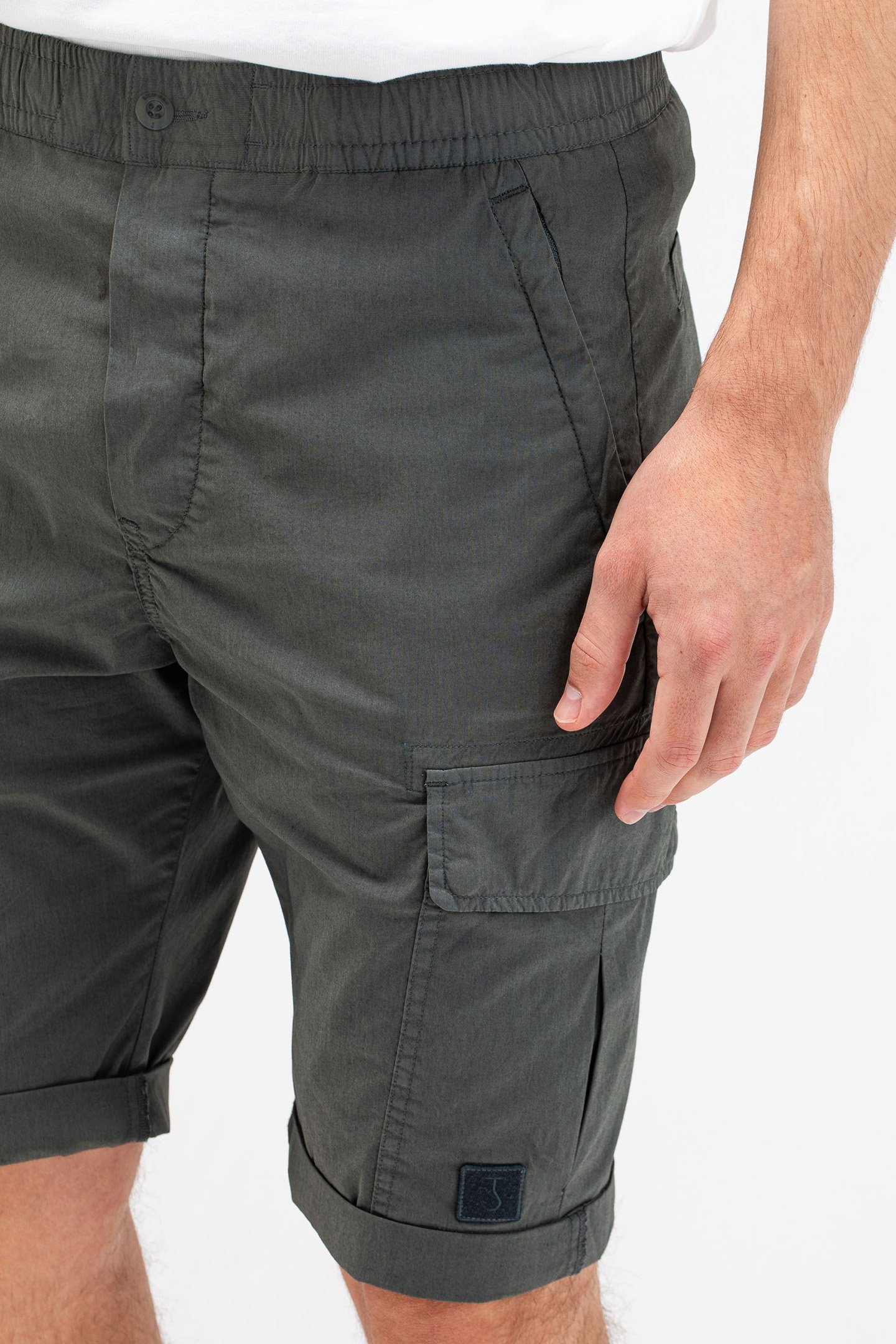 TRISTAN SLIM CARGO SHORT GREY BLACK 4