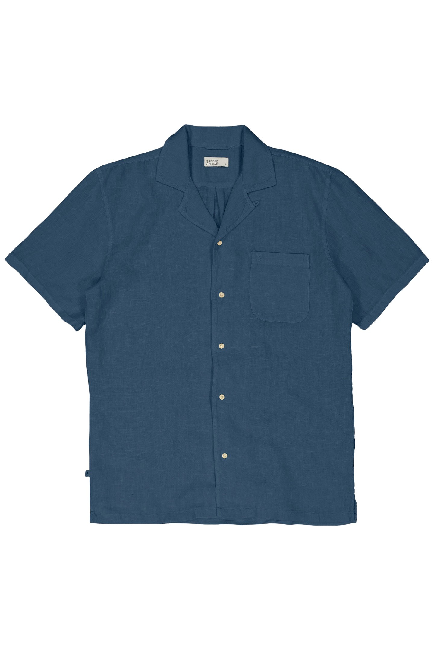 SANCHO LINEN SHIRT SS IRIS BLUE 3