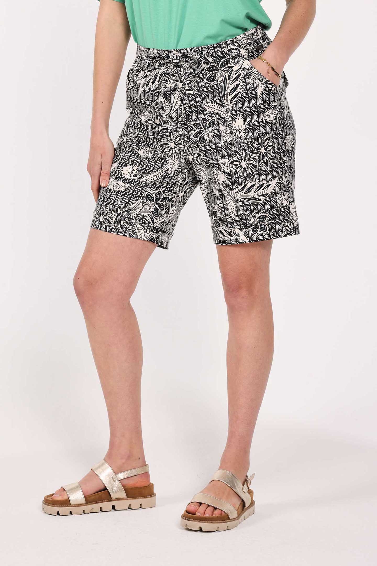 TRAVEL BERMUDA VOLARE PRINT BLACK AND WHITE WITH STRUCTURED 1