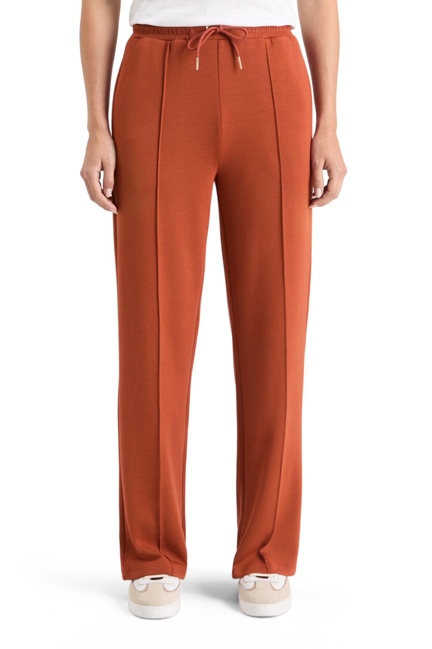 MODAL PIN-TUCK SWEATPANTS RUST 1