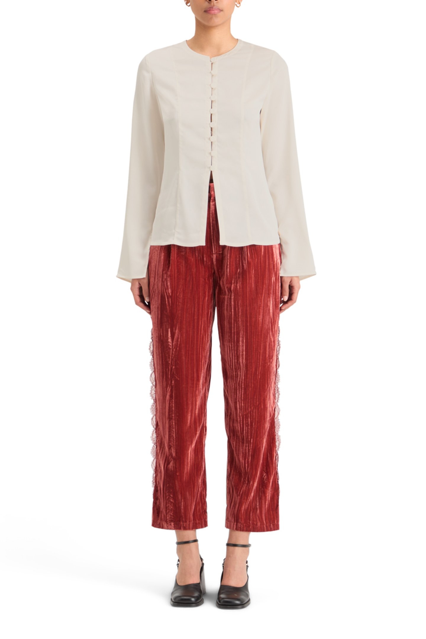 BUTTON DOWN CREPE SHIRT SOFT ICE 3