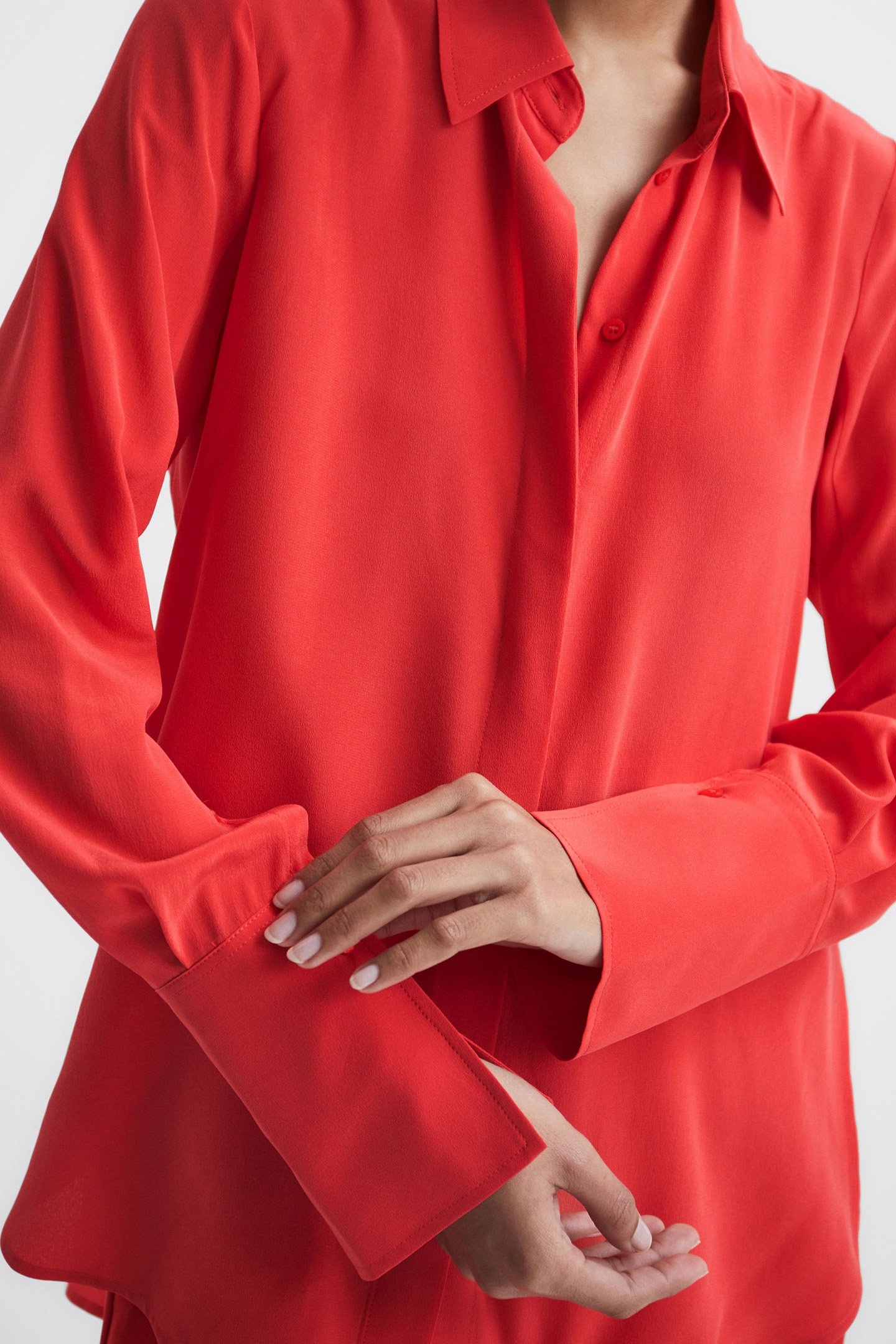 KIA-MATTE SILK SHIRT CORAL 7