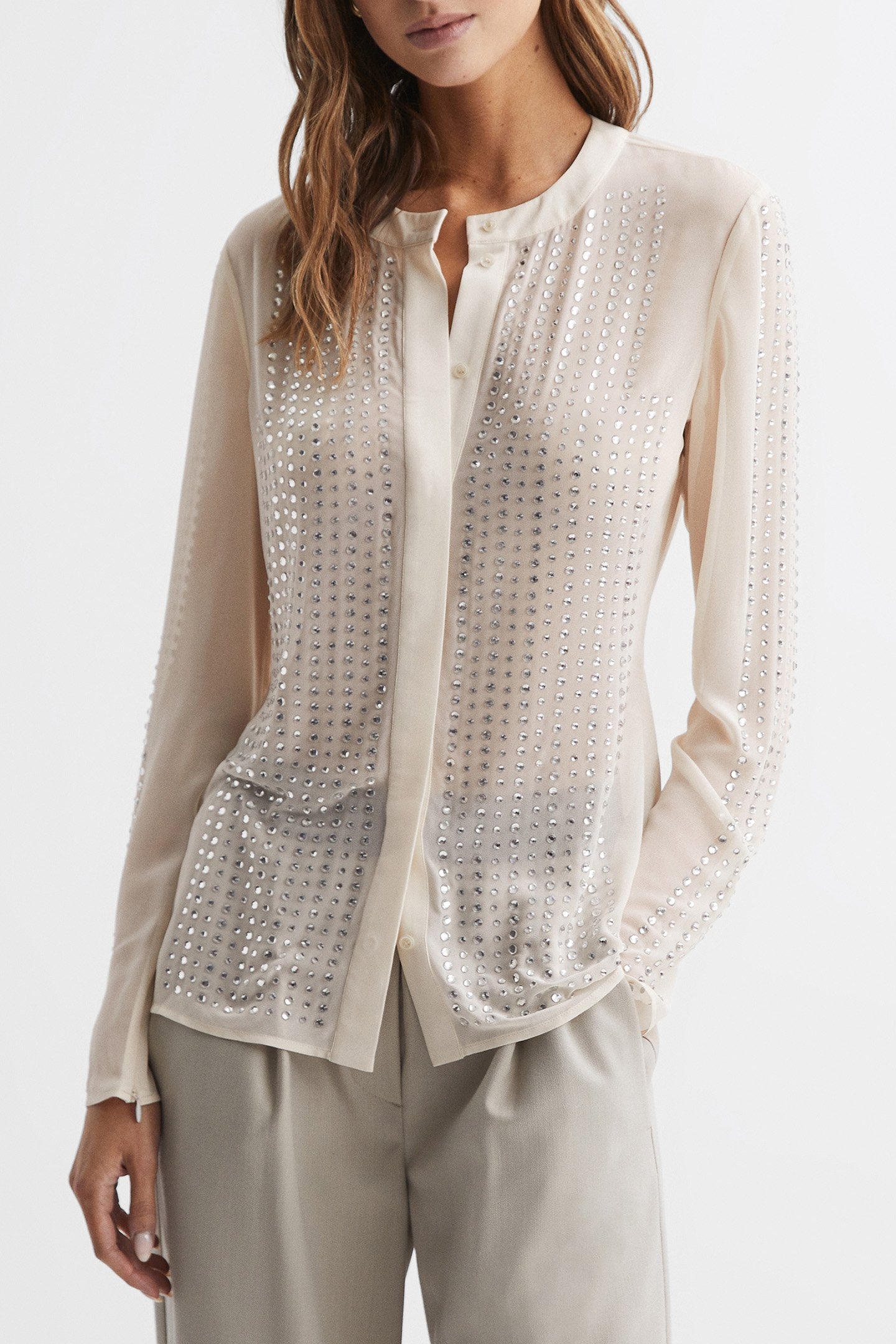 ROBYN-EMBELLISHED BLOUSE CREAM 1