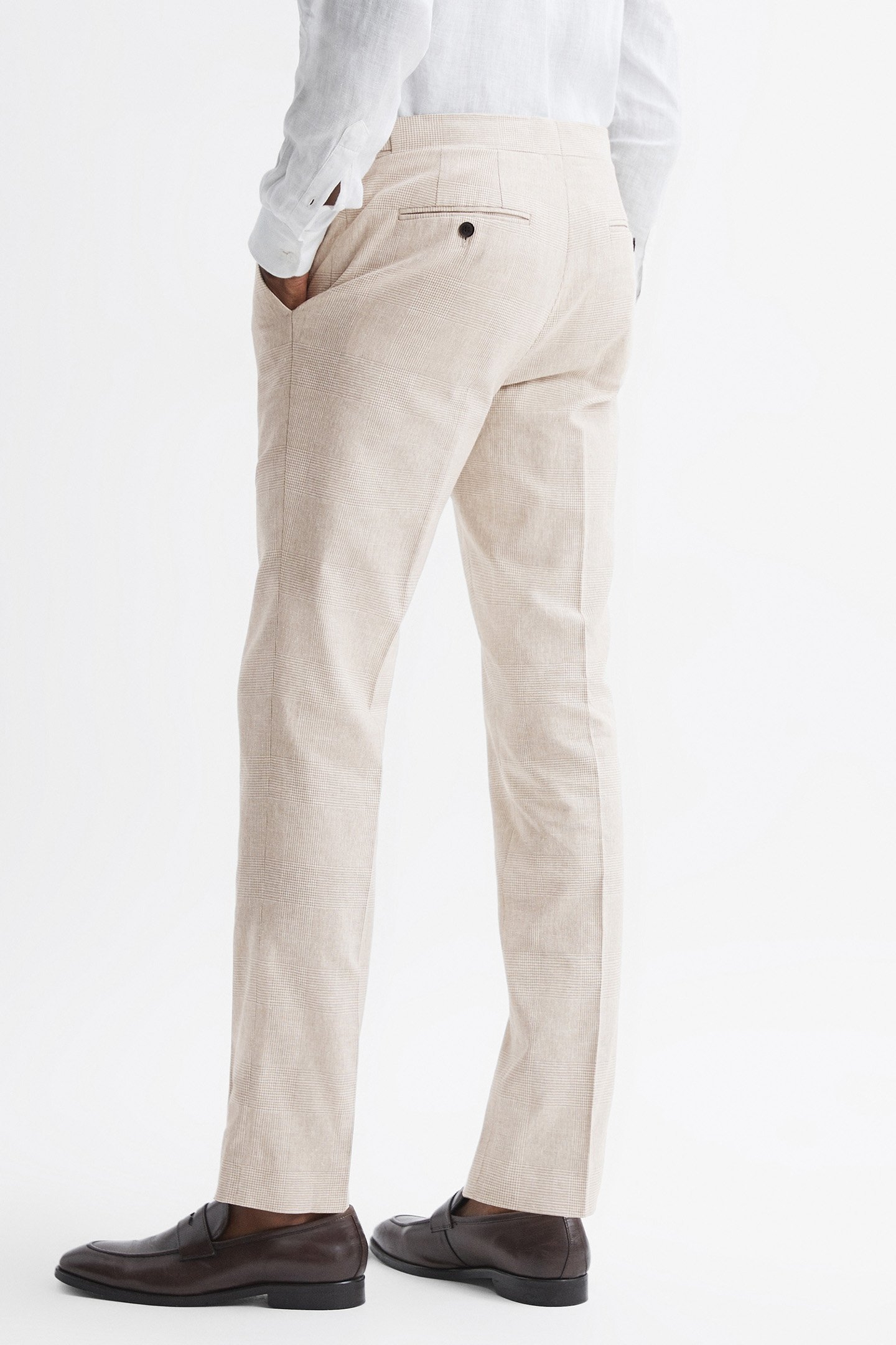 CHECK MIXER TROUSER OATMEAL 2