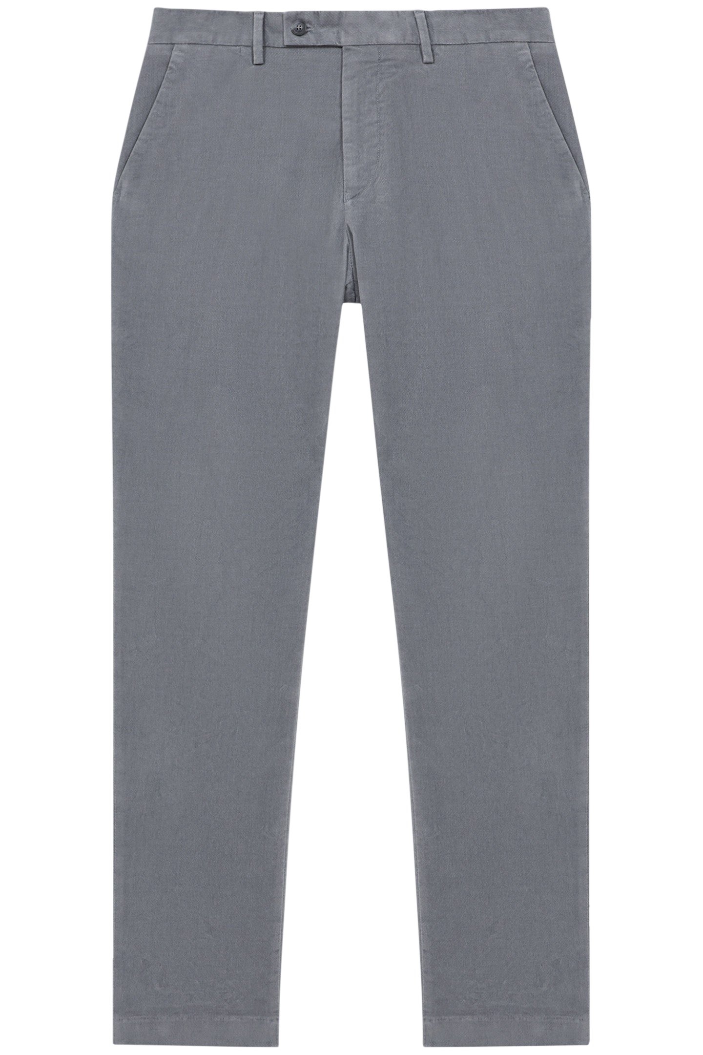 BRUSHED COTTON SLIM FIT TROUSER GREY 3