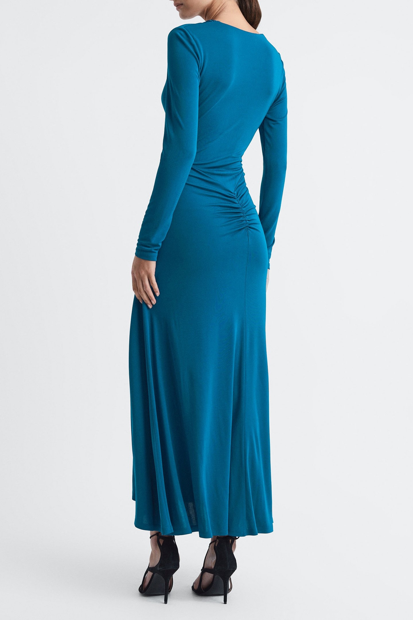 JERSEY V NECK MIDI TEAL 2