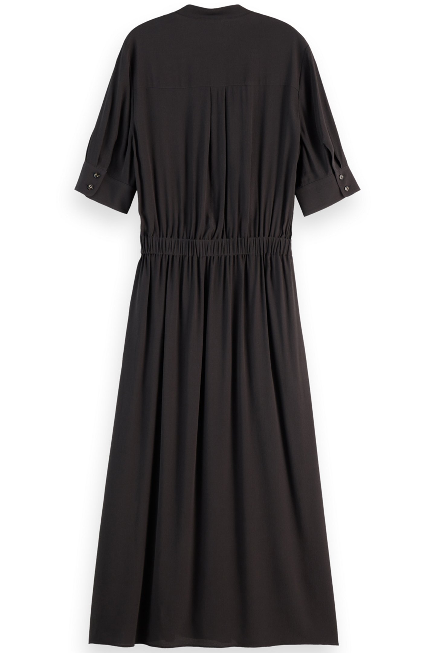 CREPE MIDI DRESS WITH CHEST POCKETS EVENING BLACK 4