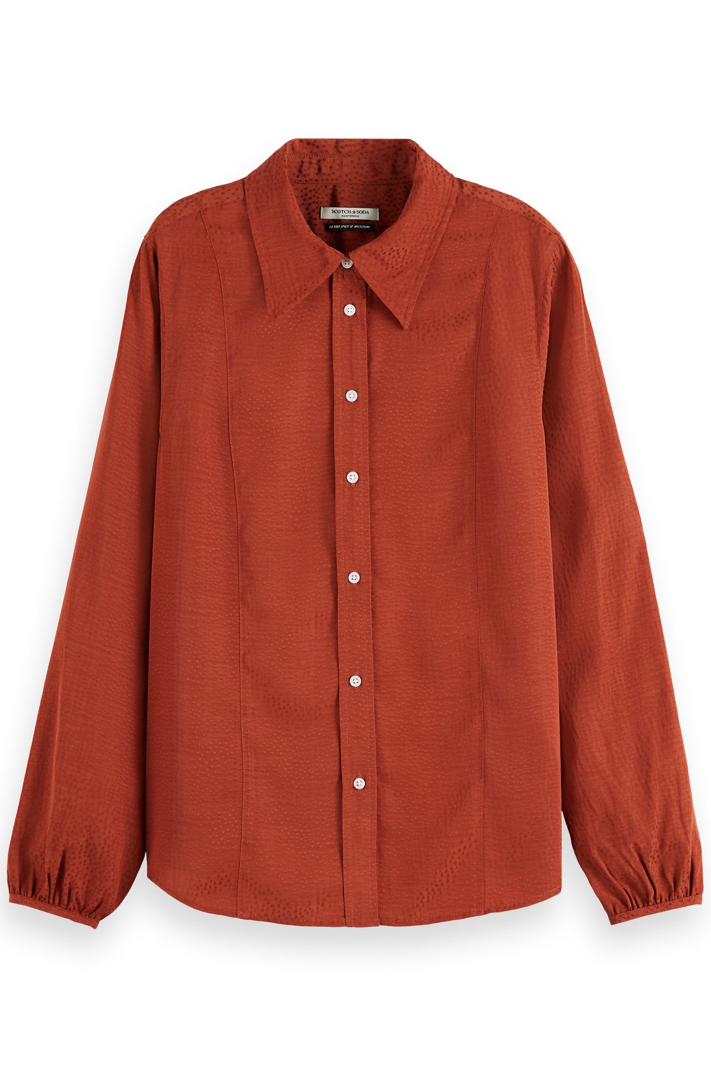 VISCOSE JACQUARD SHIRT RUST 1