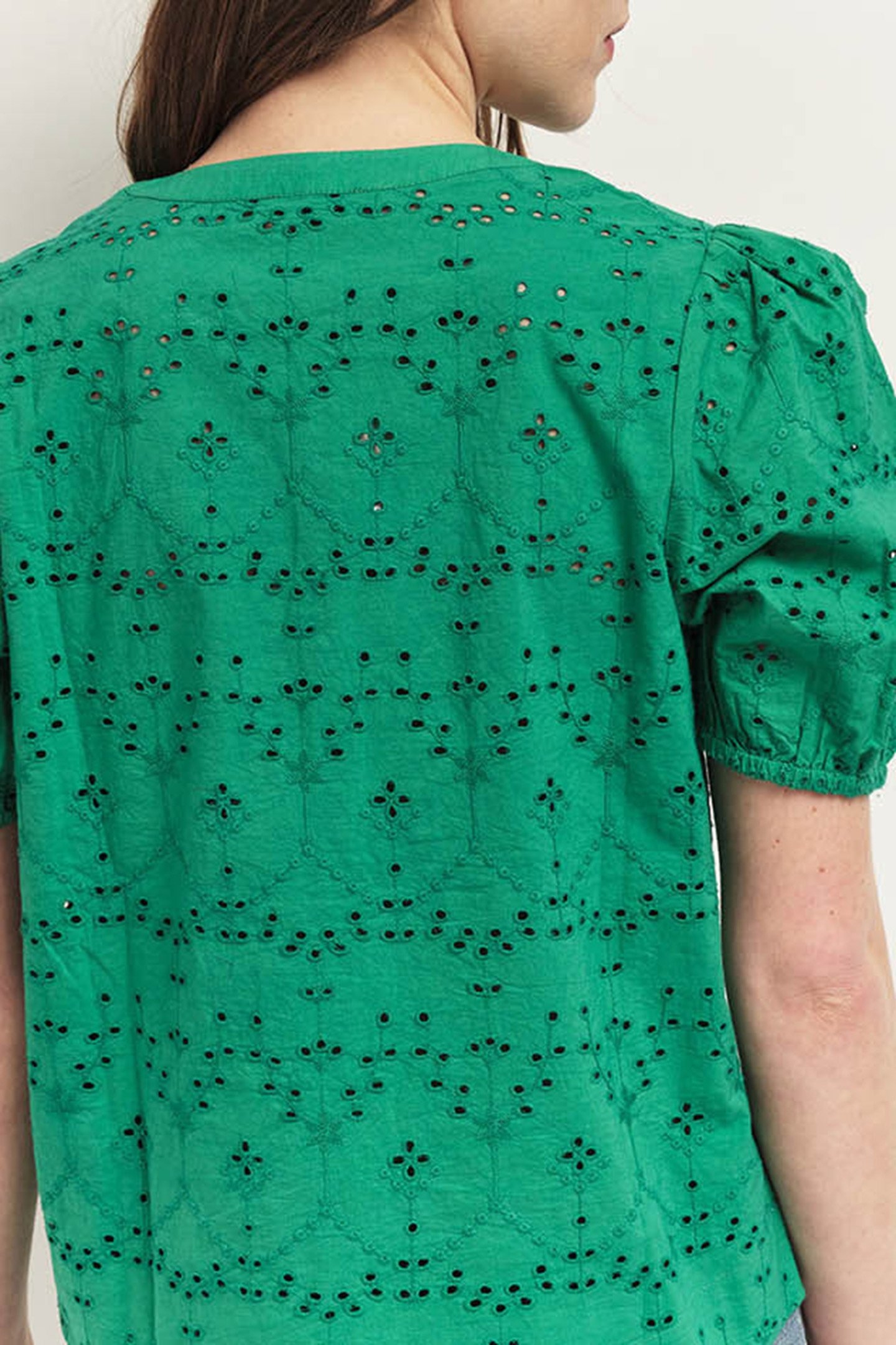 CARRYS - GREEN GRASS EMBROIDERED TOP GREEN 5
