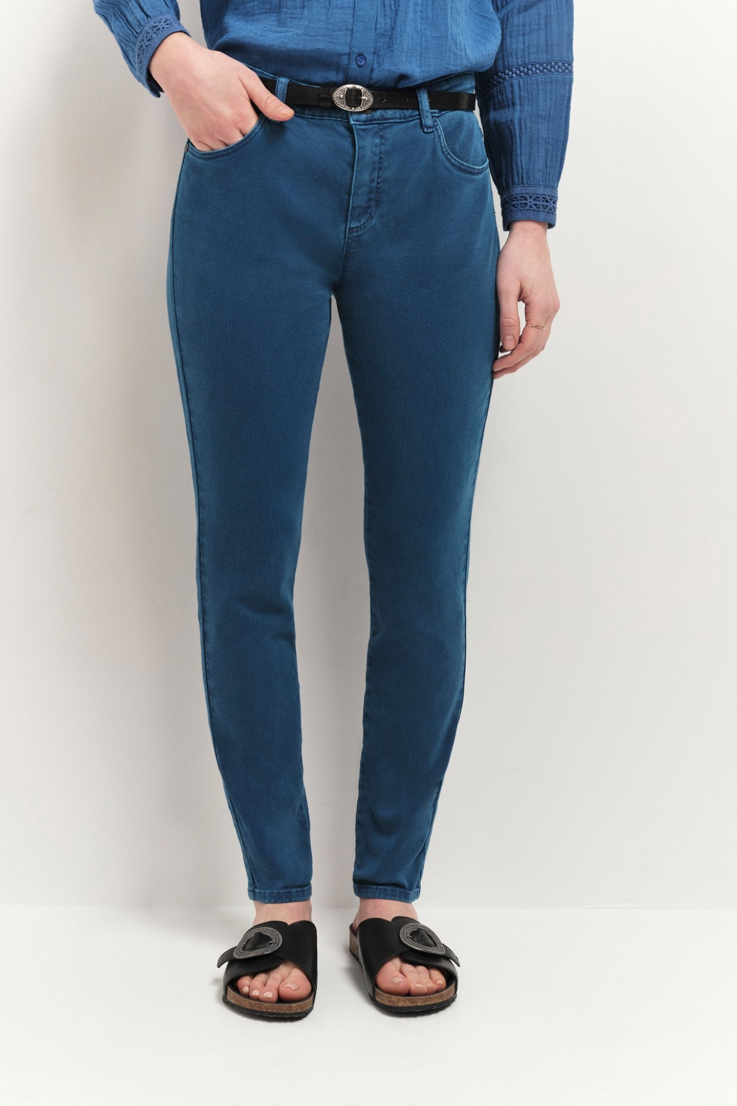 LE MONICA - JEAN SLIM SANTORIN BLUE 7/8ÈME AND DENIM WATERLE 1