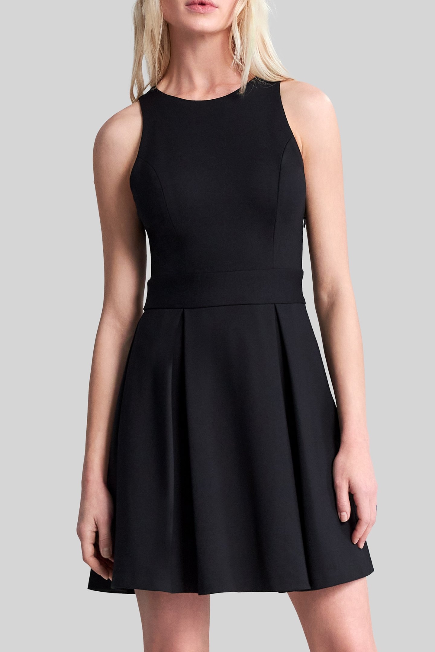 BLACK SKATER-STYLE PINAFORE DRESS 1