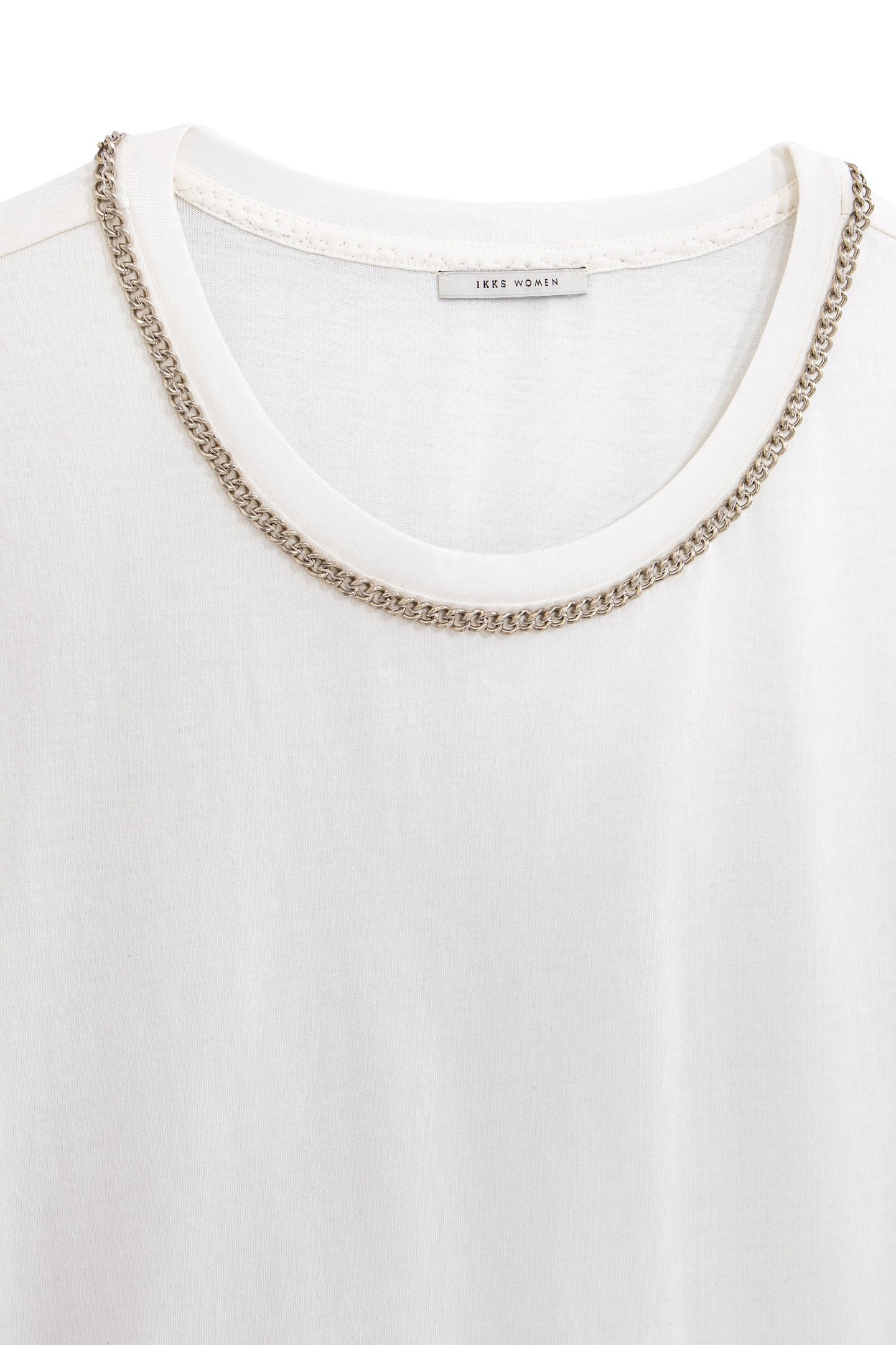 OFF-WHITE T-SHIRT WITH CHAIN COLLAR 6