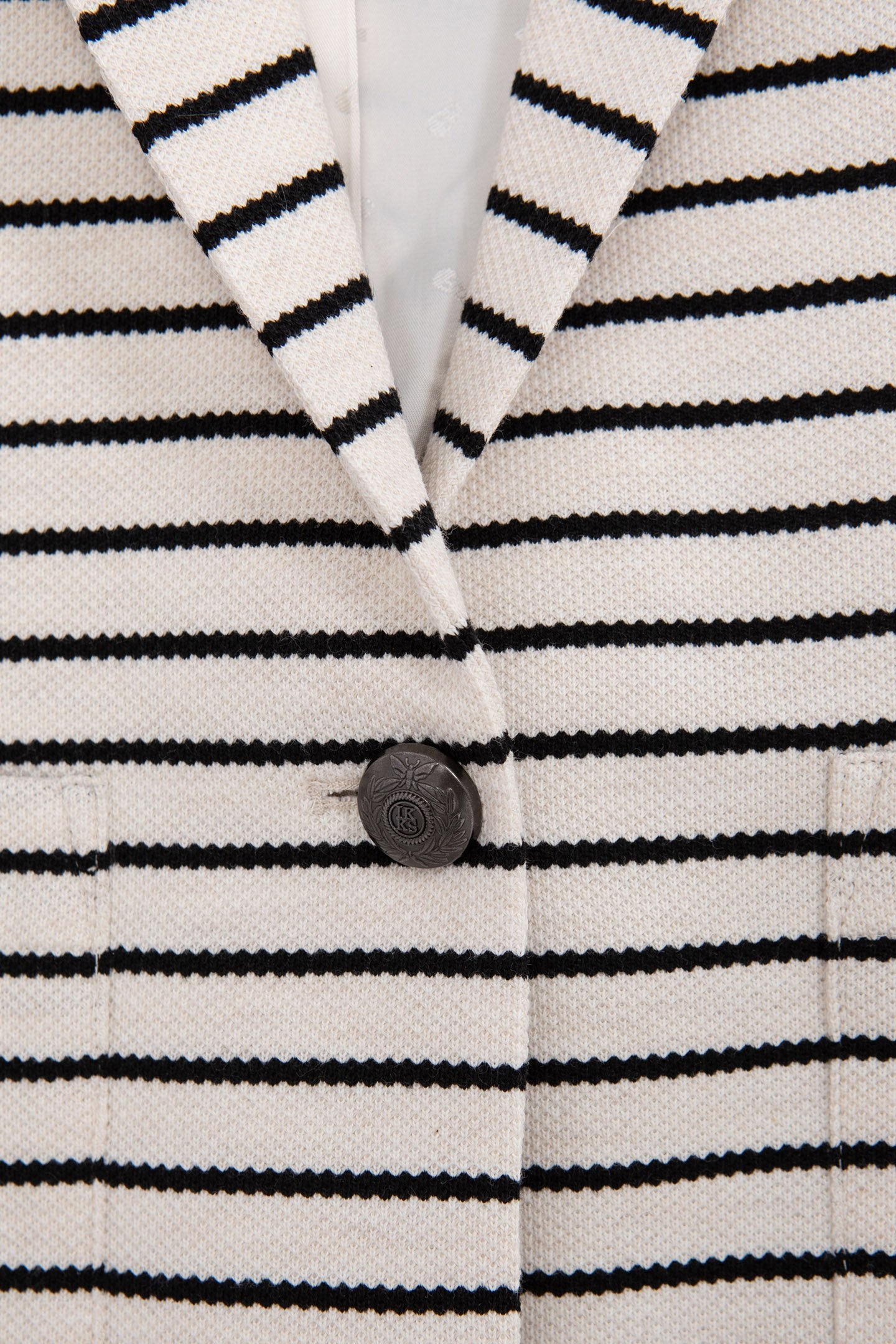 ECRU AND BLACK STRIPED SUIT JACKET 8