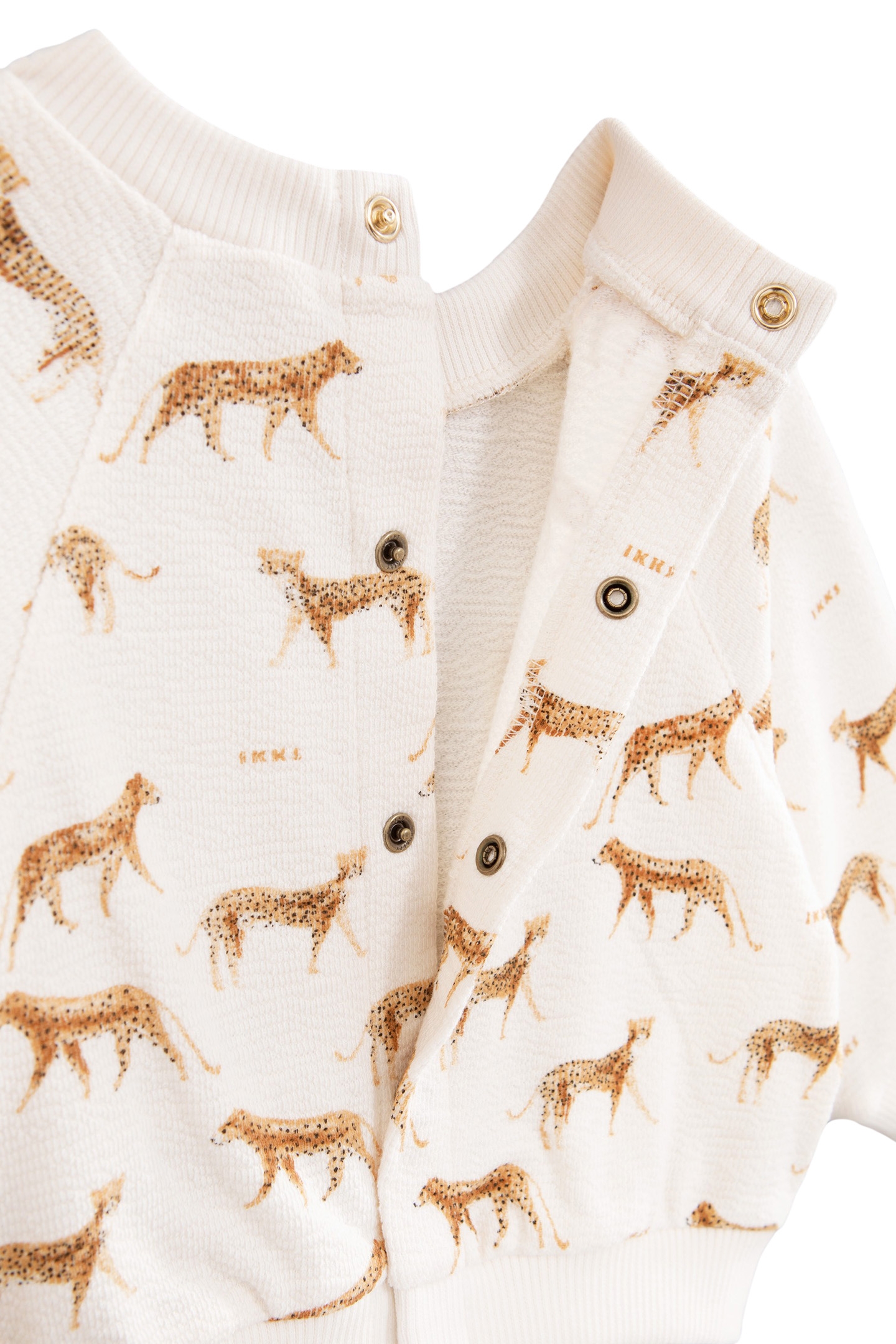 BABY GIRLS’ ECRU ORGANIC COTTON SWEATSHIRT, PANTHER PRINT 3