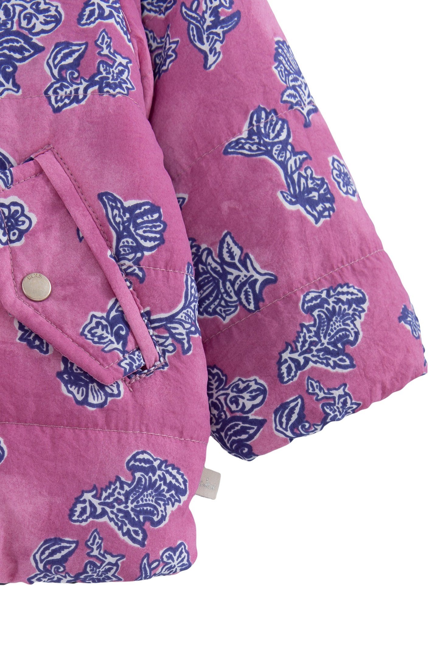 BABY GIRLS' INDIAN FLORAL/NAVY REVERSIBLE PADDED JACKET 4