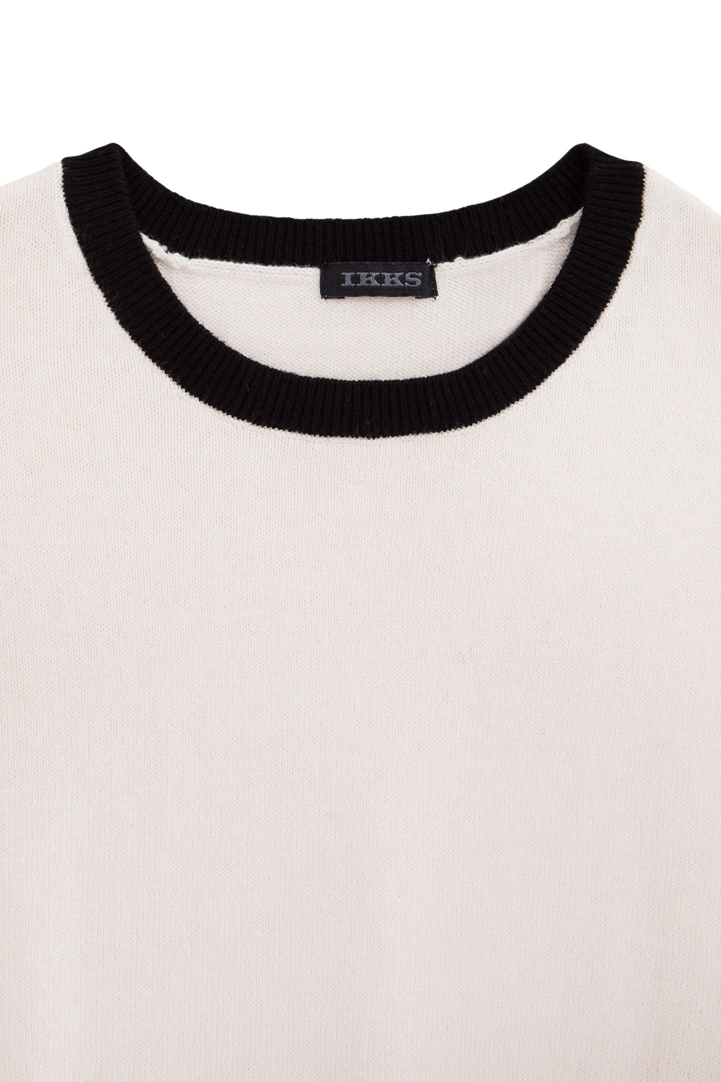 GIRLS’ ECRU KNIT SWEATER WITH BLACK EDGES 6