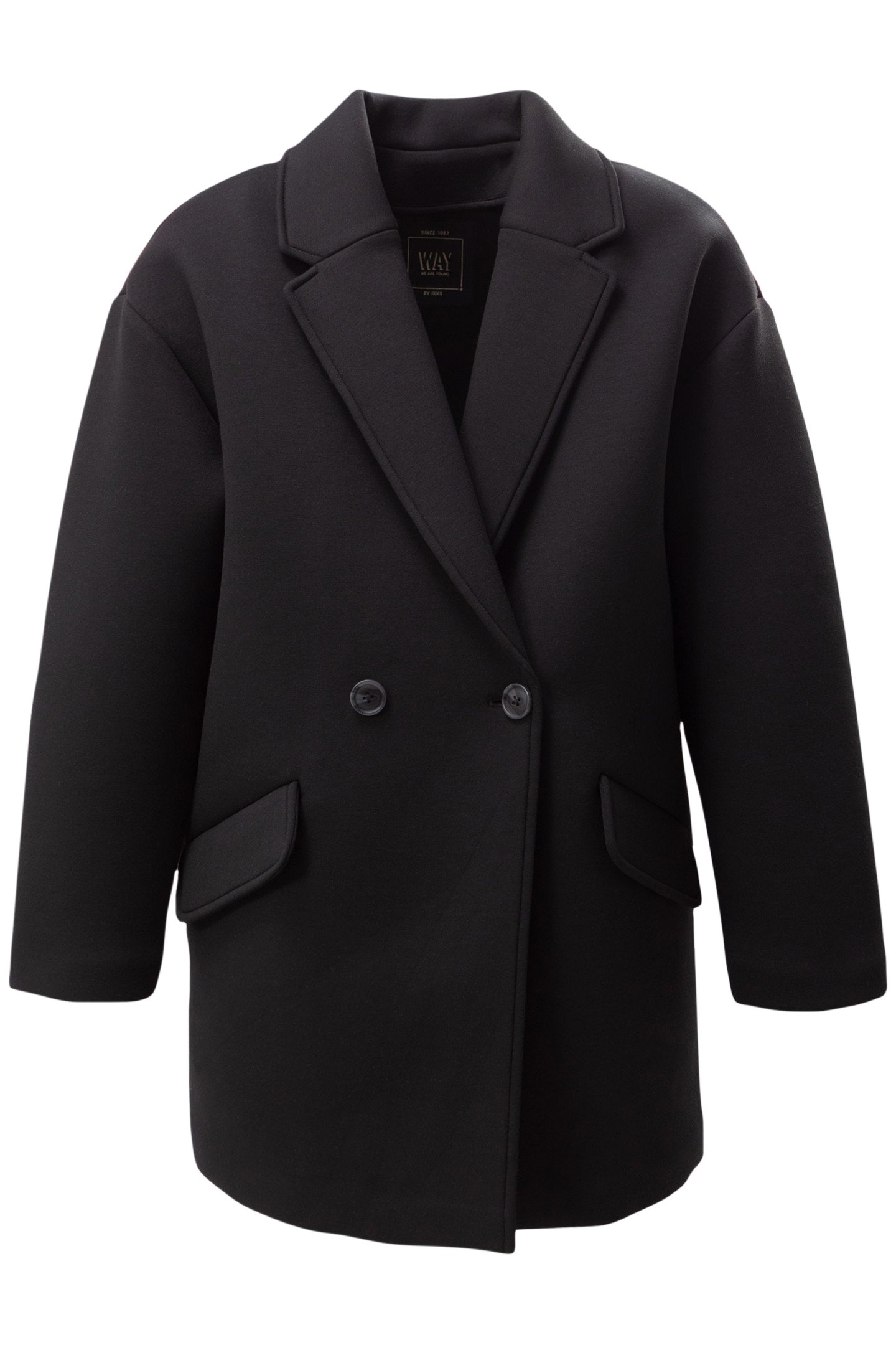 GIRLS' BLACK NEOPRENE KNIT EGG COAT 1