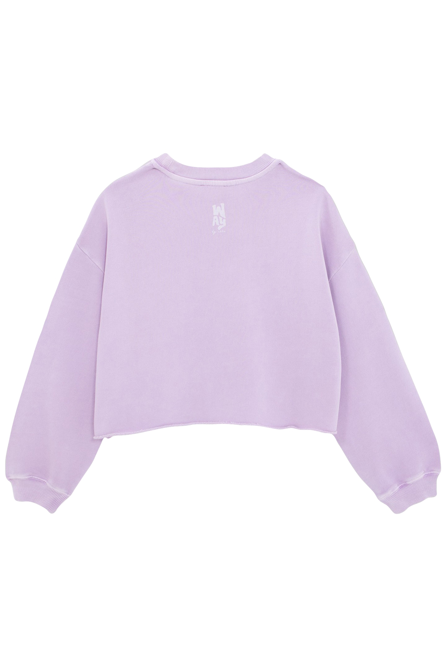 GIRLS’ LILAC CROPPED SWEATSHIRT WITH PRINT ON SLEEVES 2