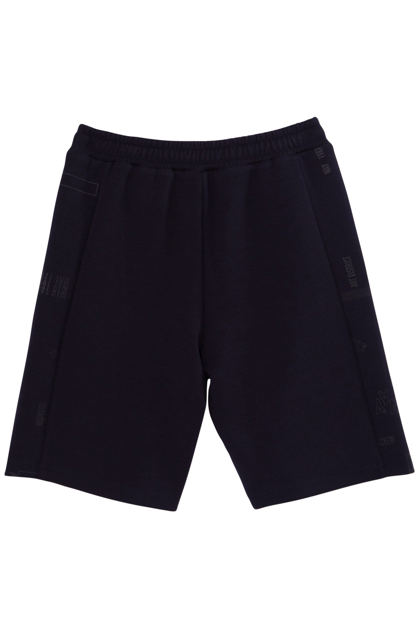 BOYS' NAVY BERMUDA SHORTS WITH ARTY TONE-ON-TONE PRINT 2
