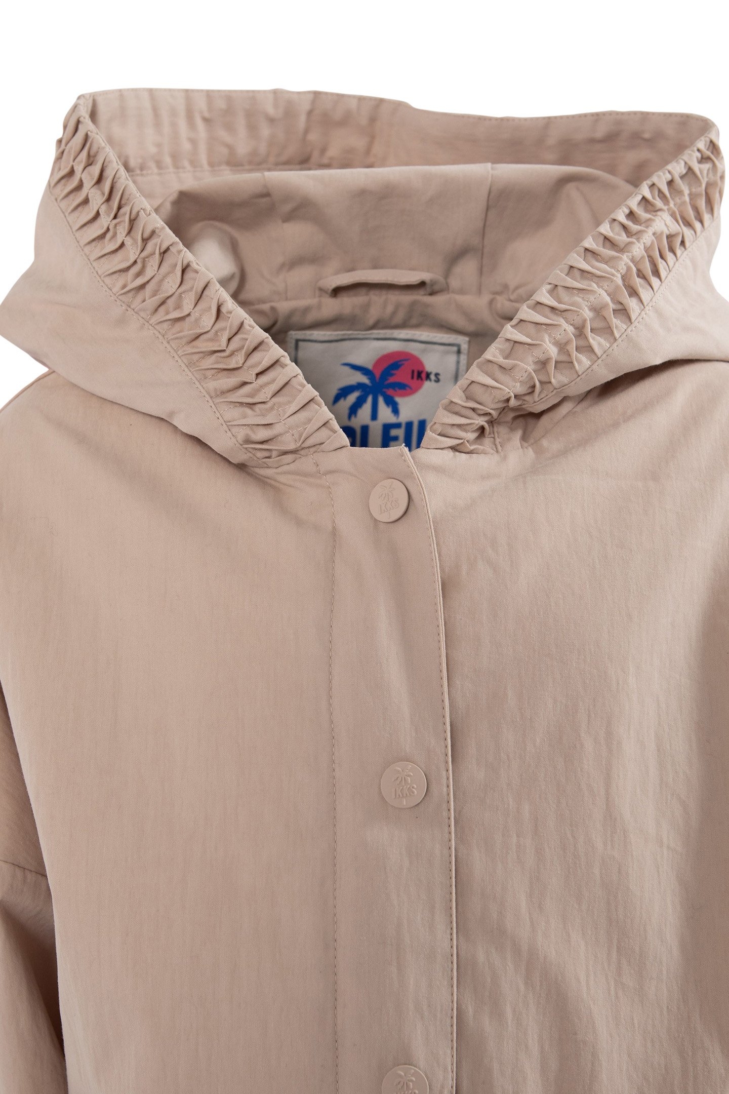 GIRLS' BEIGE TRENCH COAT WITH DECORATIVE DETAIL ON HOOD 3