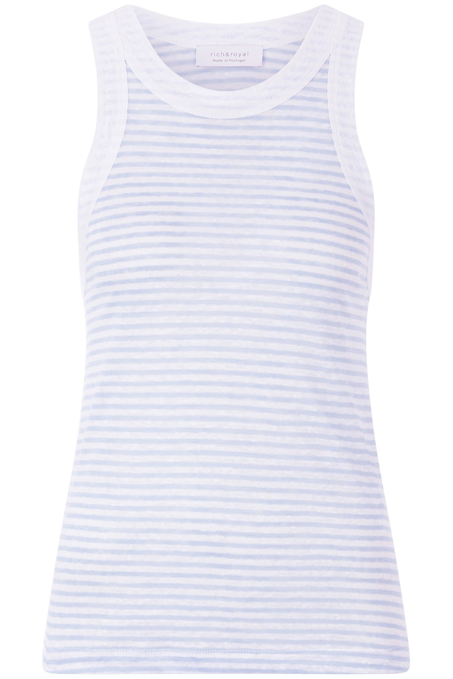 STRIPED LINEN TOP COTTON BLUE 3