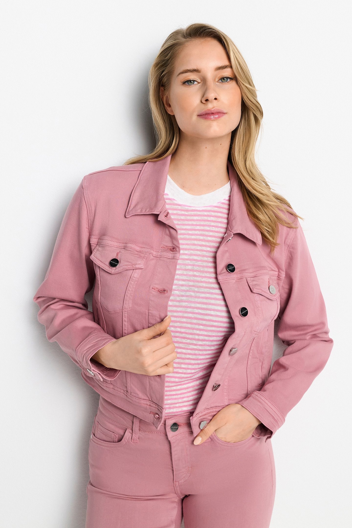 COLOURED DENIM JACKET WOODROSE 1