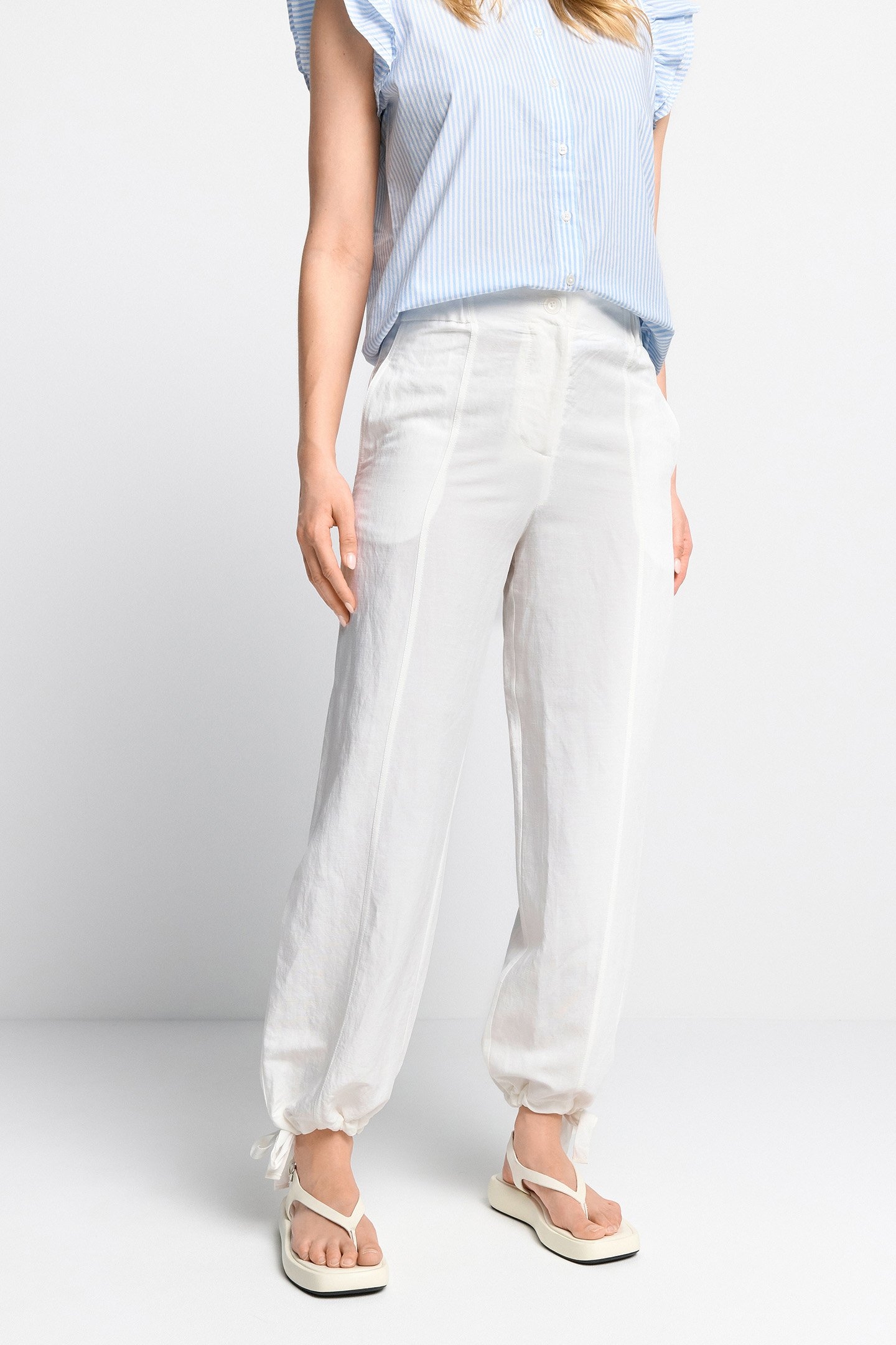 SLOUCHY LINEN PANTS WHISPER WHITE 1