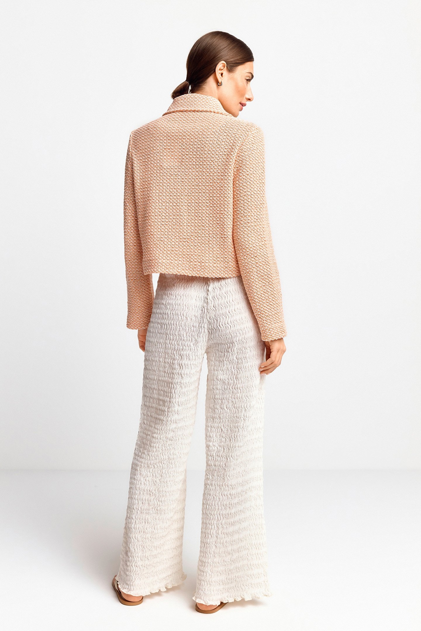 KNITTET JACKET RECYCLED APRICOT PEACH 3