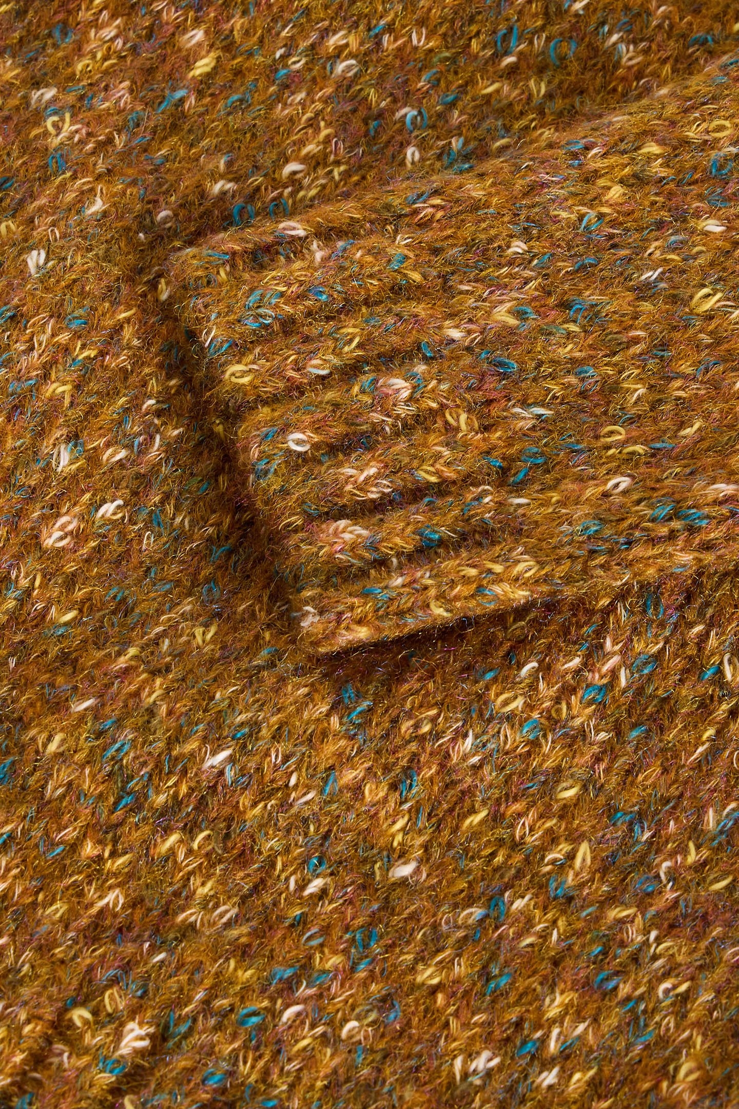 TEXTURED V NECK JUMPER BROWN MULTI 6