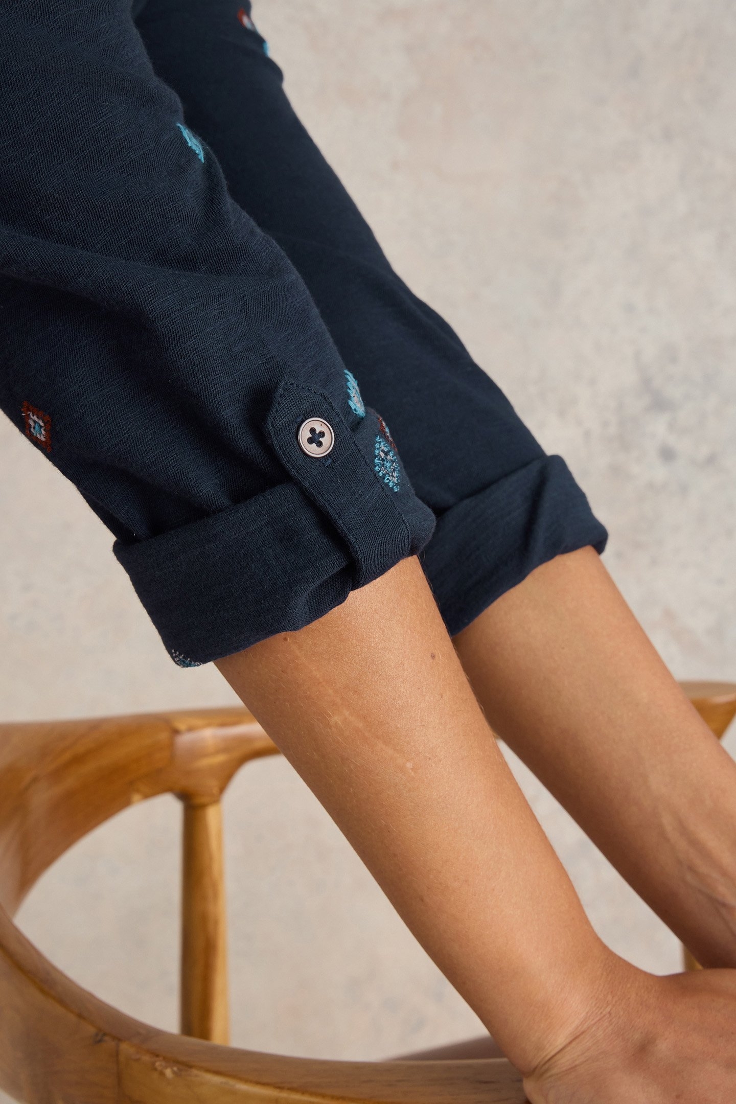 ANNIE EMBROIDERED SHIRT NAVY MULTI 5